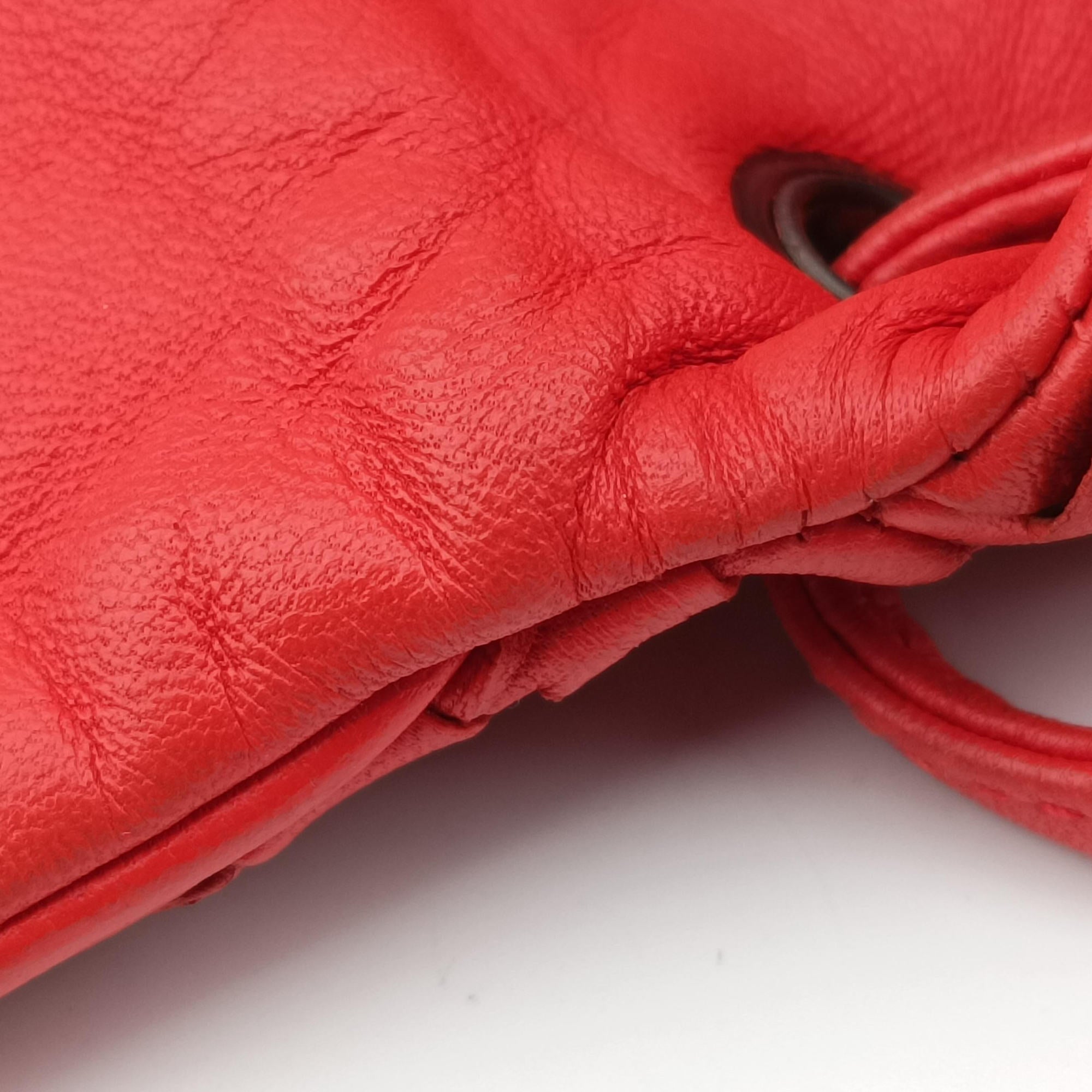 Pre-owned Bottega Veneta Hobo Intrecciato Red lambskin  shoulderbag | stylenewstar