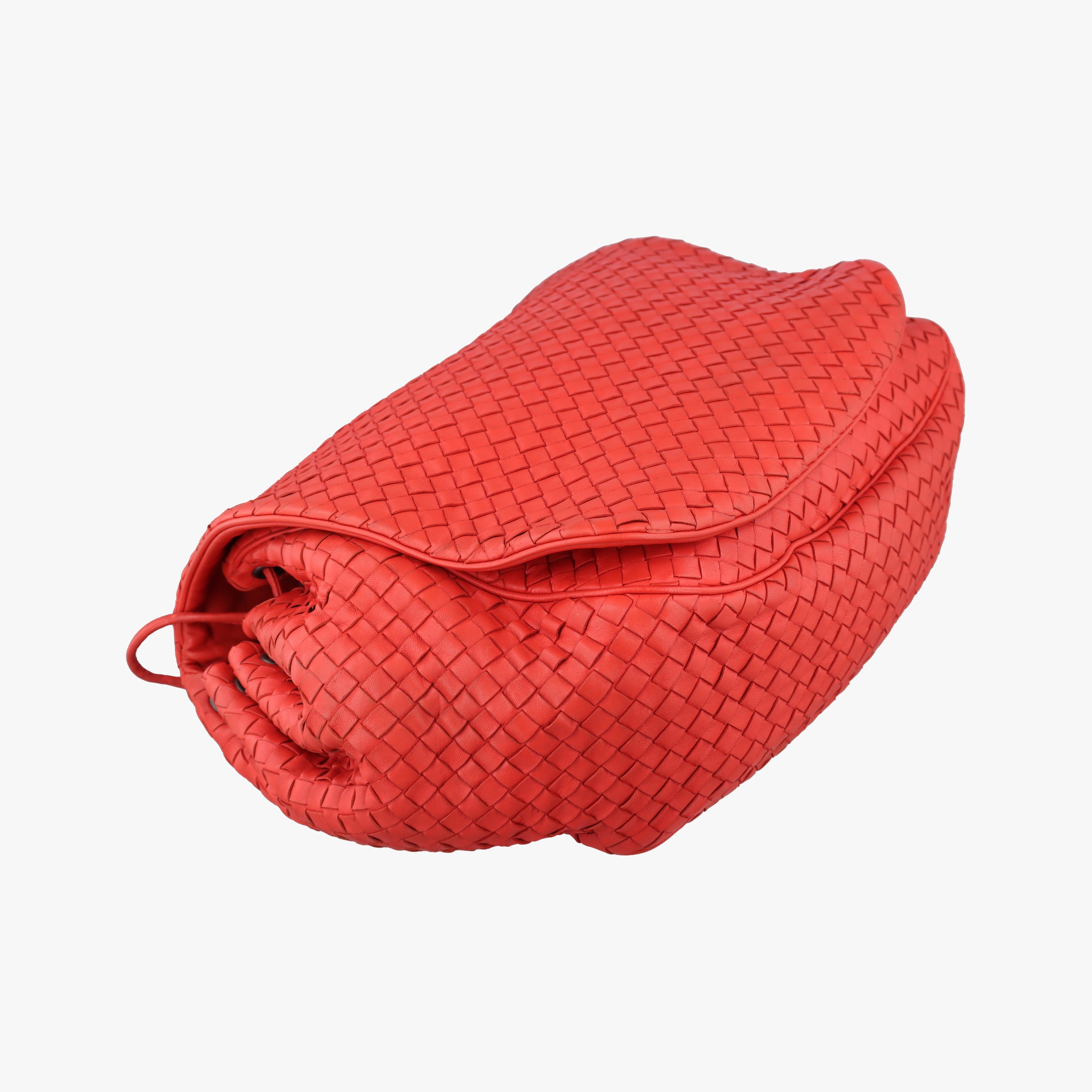Pre-owned Bottega Veneta Hobo Intrecciato Red lambskin  shoulderbag | stylenewstar