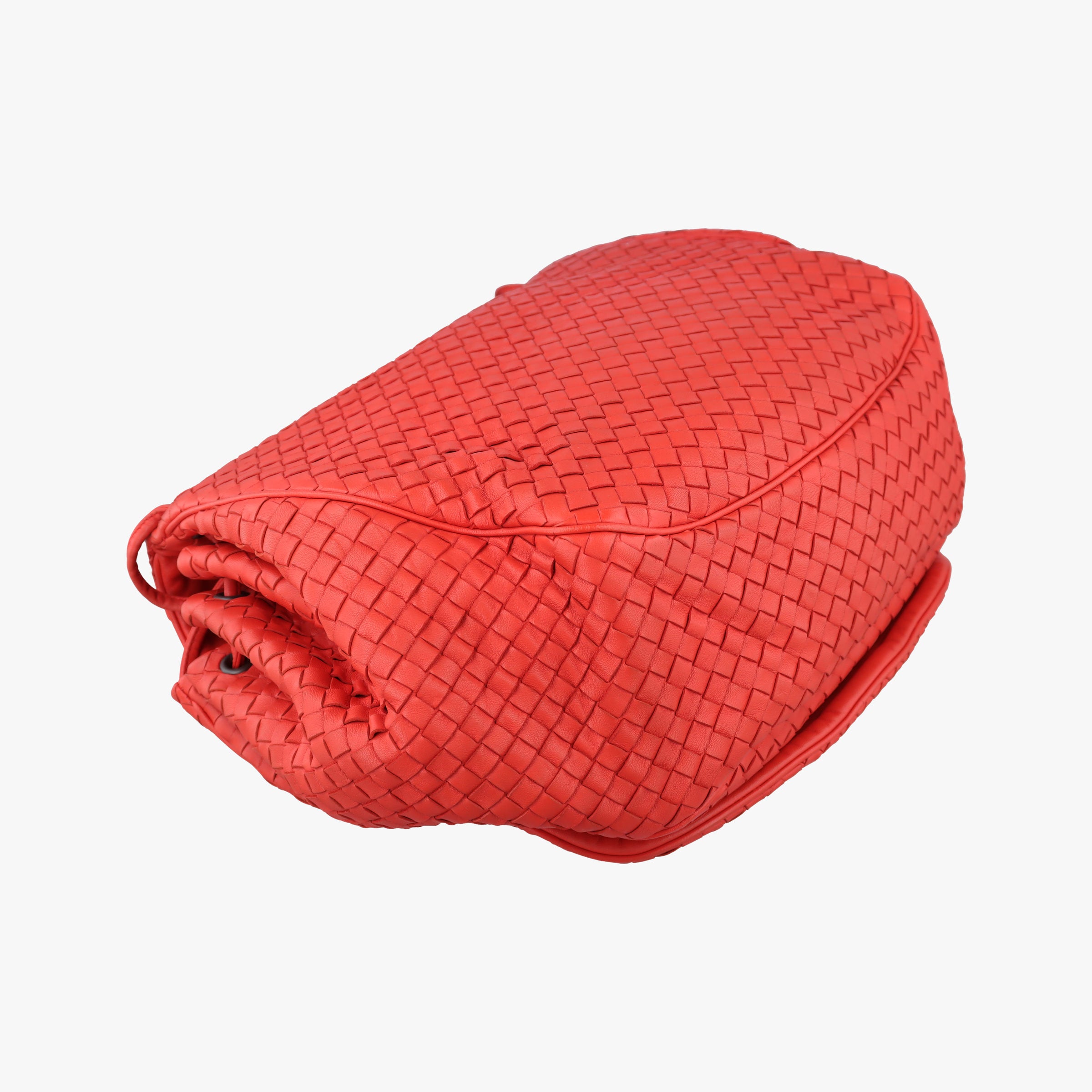 Pre-owned Bottega Veneta Hobo Intrecciato Red lambskin  shoulderbag | stylenewstar