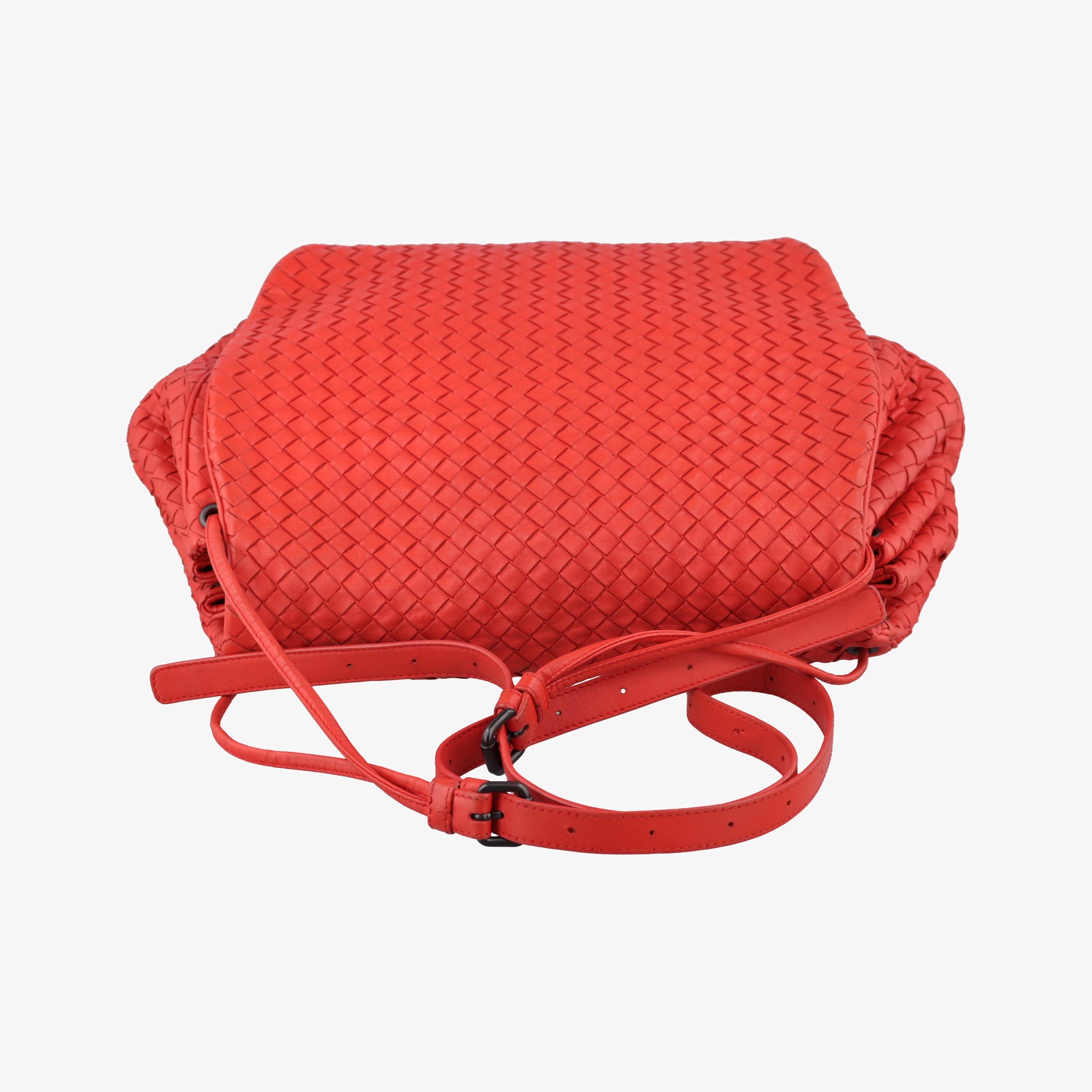 Pre-owned Bottega Veneta Hobo Intrecciato Red lambskin  shoulderbag | stylenewstar