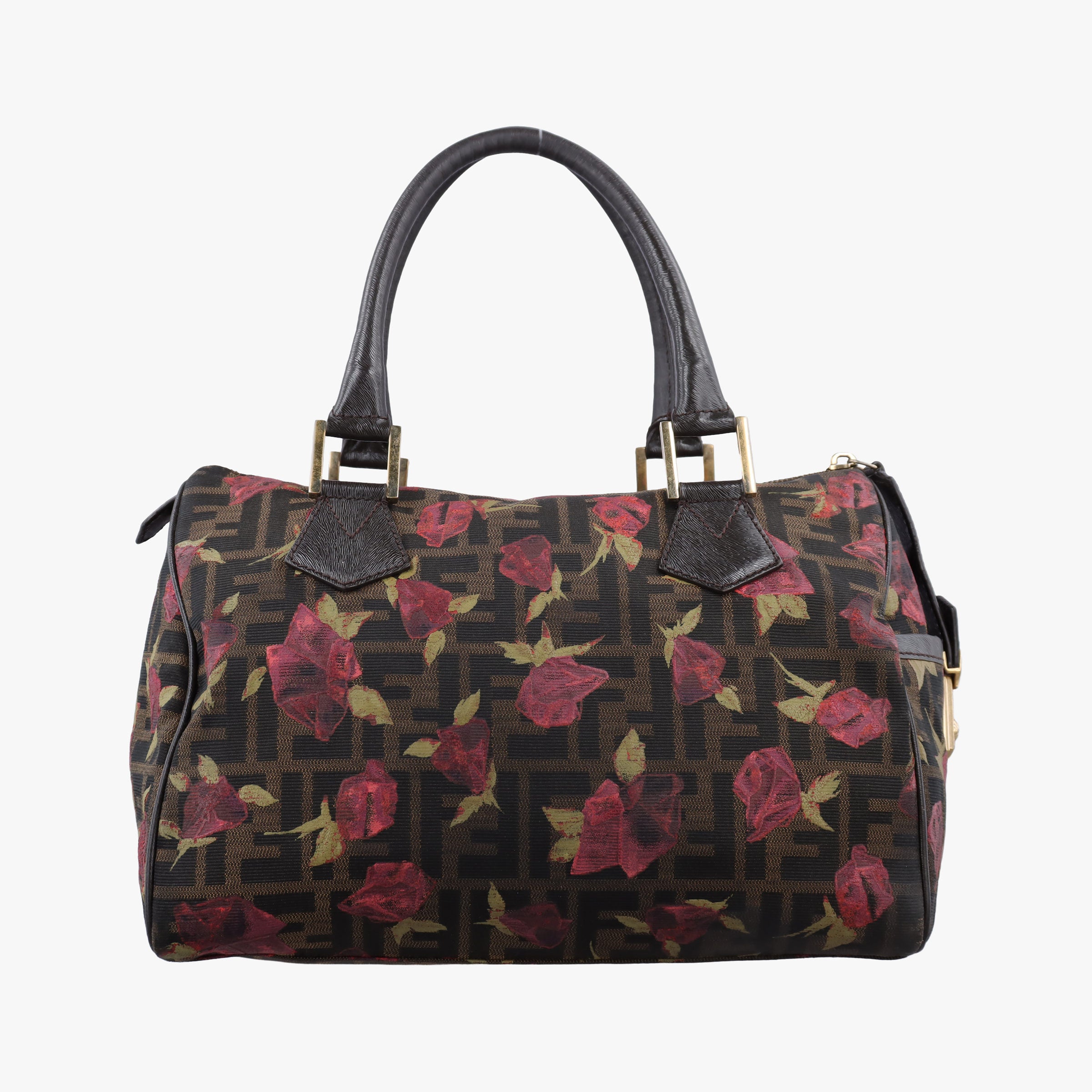 Pre-owned Fendi Zucca Print Flower Multicolour Canvas×leather 8BL104 handbag | stylenewstar