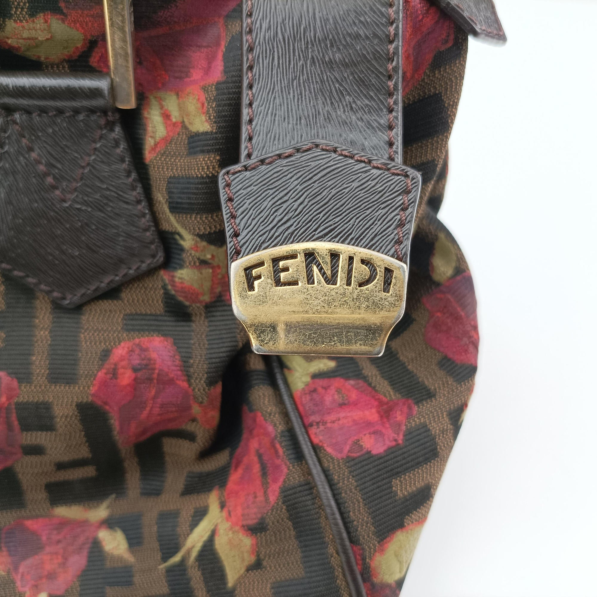 Pre-owned Fendi Zucca Print Flower Multicolour Canvas×leather 8BL104 handbag | stylenewstar