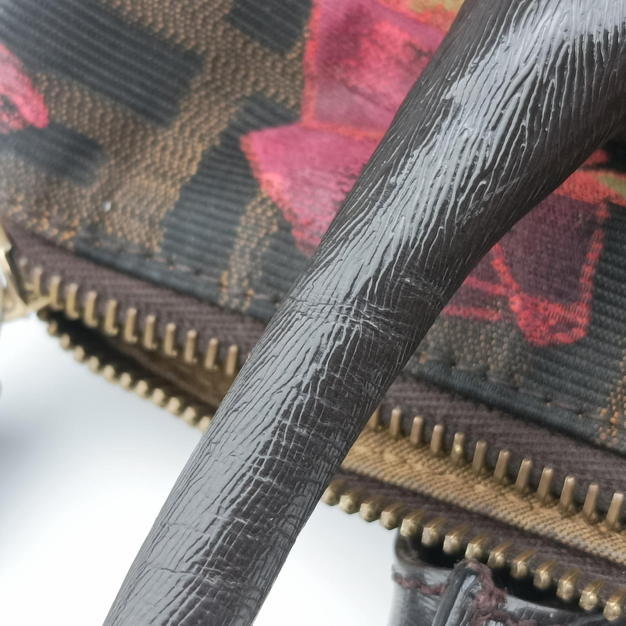 Pre-owned Fendi Zucca Print Flower Multicolour Canvas×leather 8BL104 handbag | stylenewstar