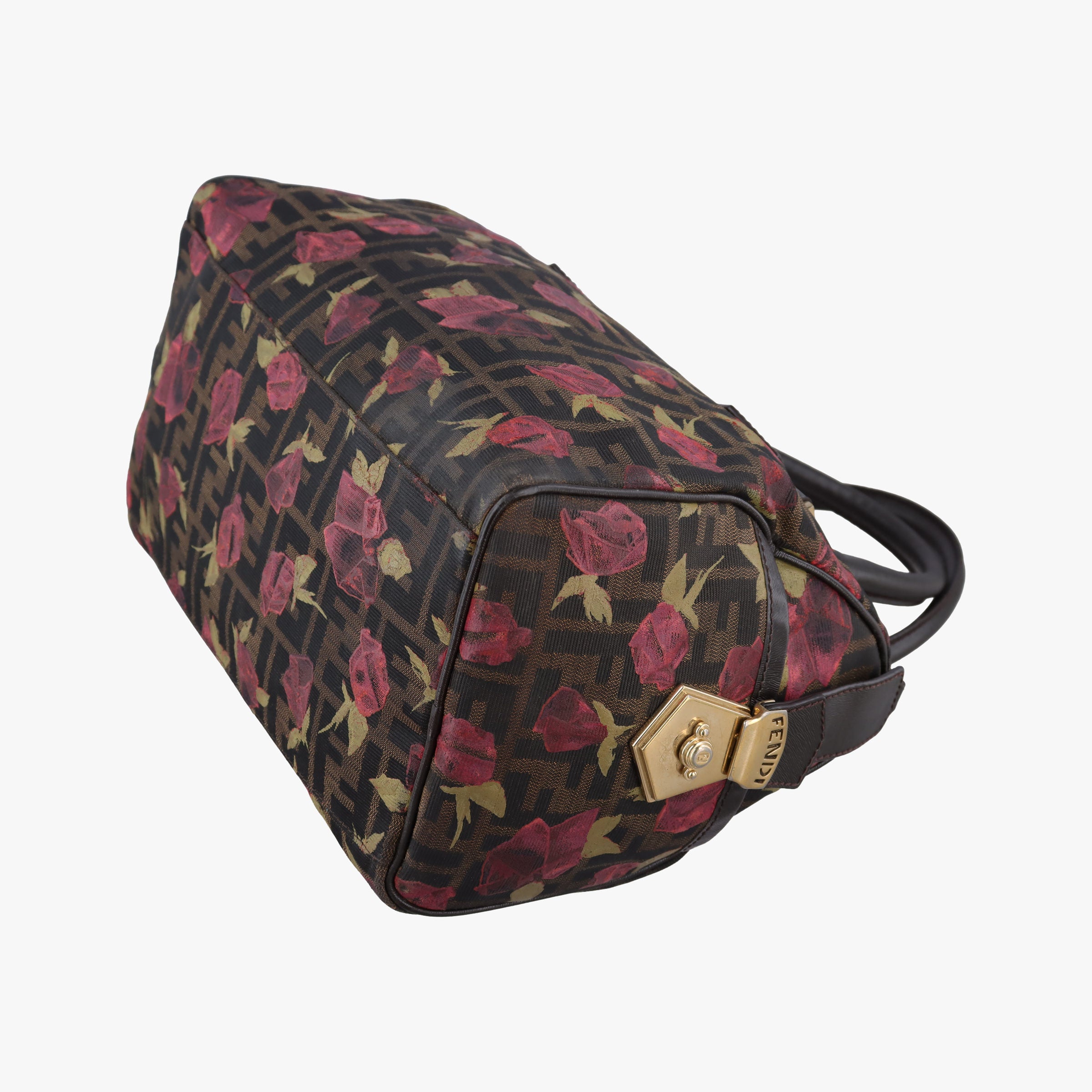 Pre-owned Fendi Zucca Print Flower Multicolour Canvas×leather 8BL104 handbag | stylenewstar