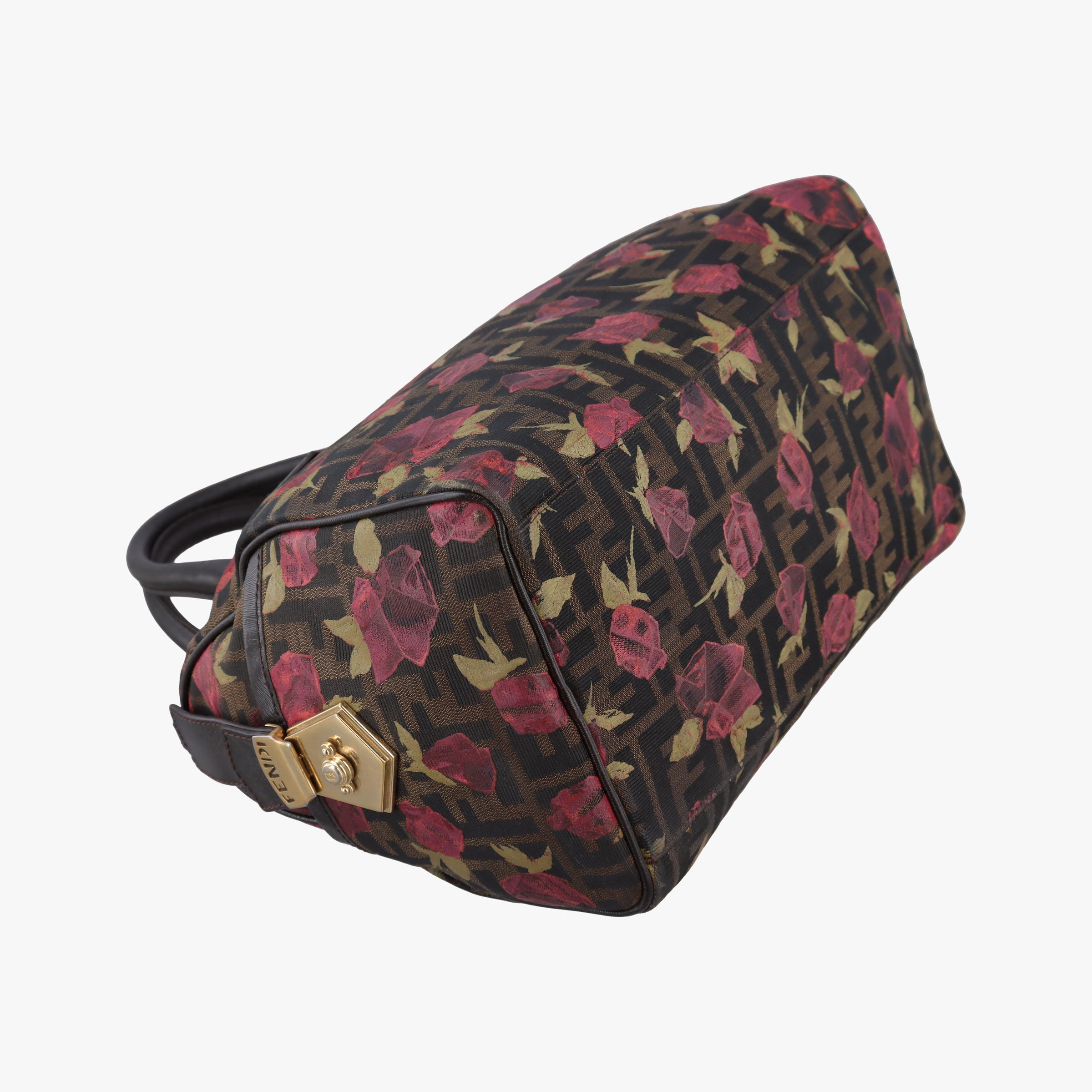 Pre-owned Fendi Zucca Print Flower Multicolour Canvas×leather 8BL104 handbag | stylenewstar