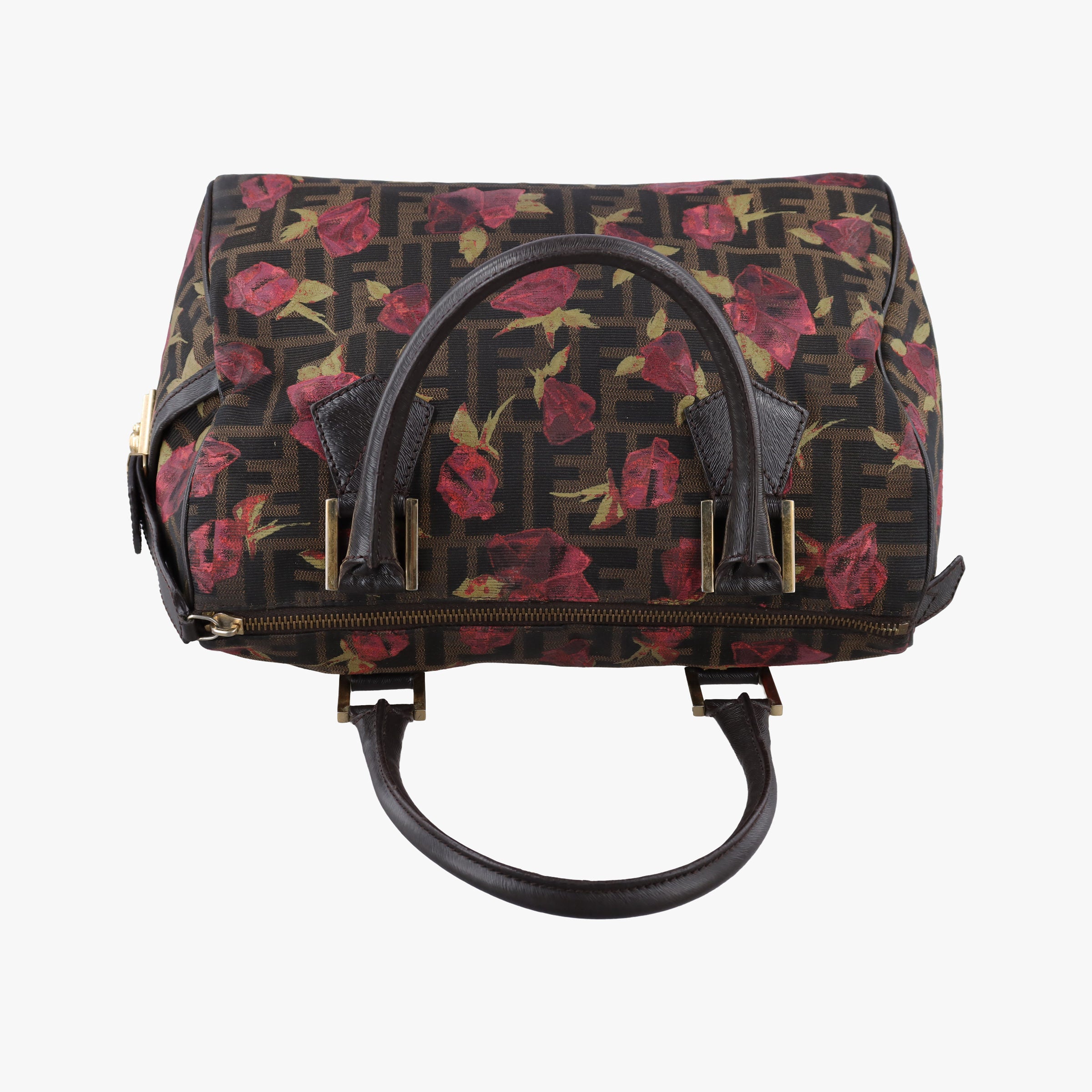 Pre-owned Fendi Zucca Print Flower Multicolour Canvas×leather 8BL104 handbag | stylenewstar