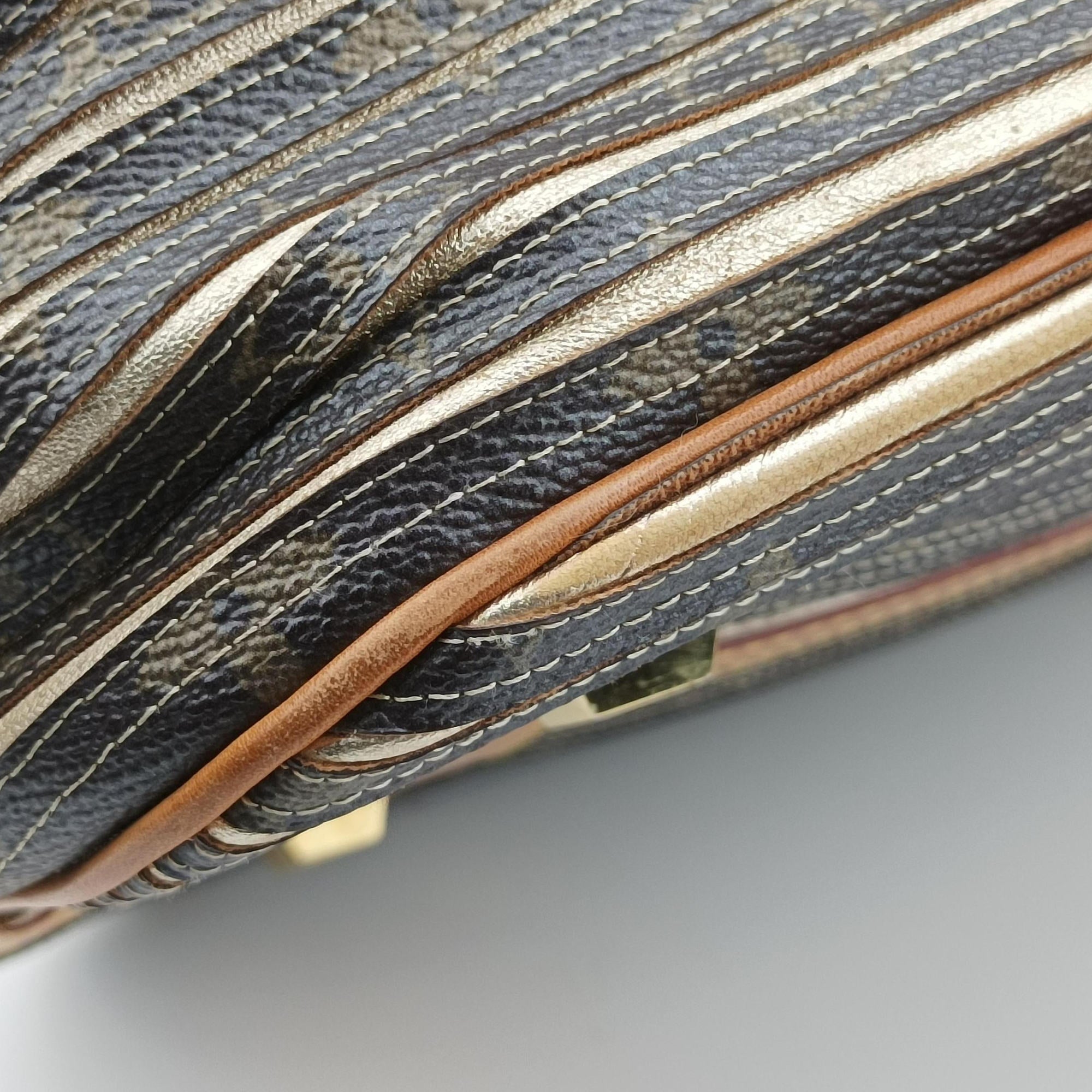 Pre-owned Louis Vuitton Neo brown×Argent Monogram Eden×calf leather M40355 shoulderbag | stylenewstar