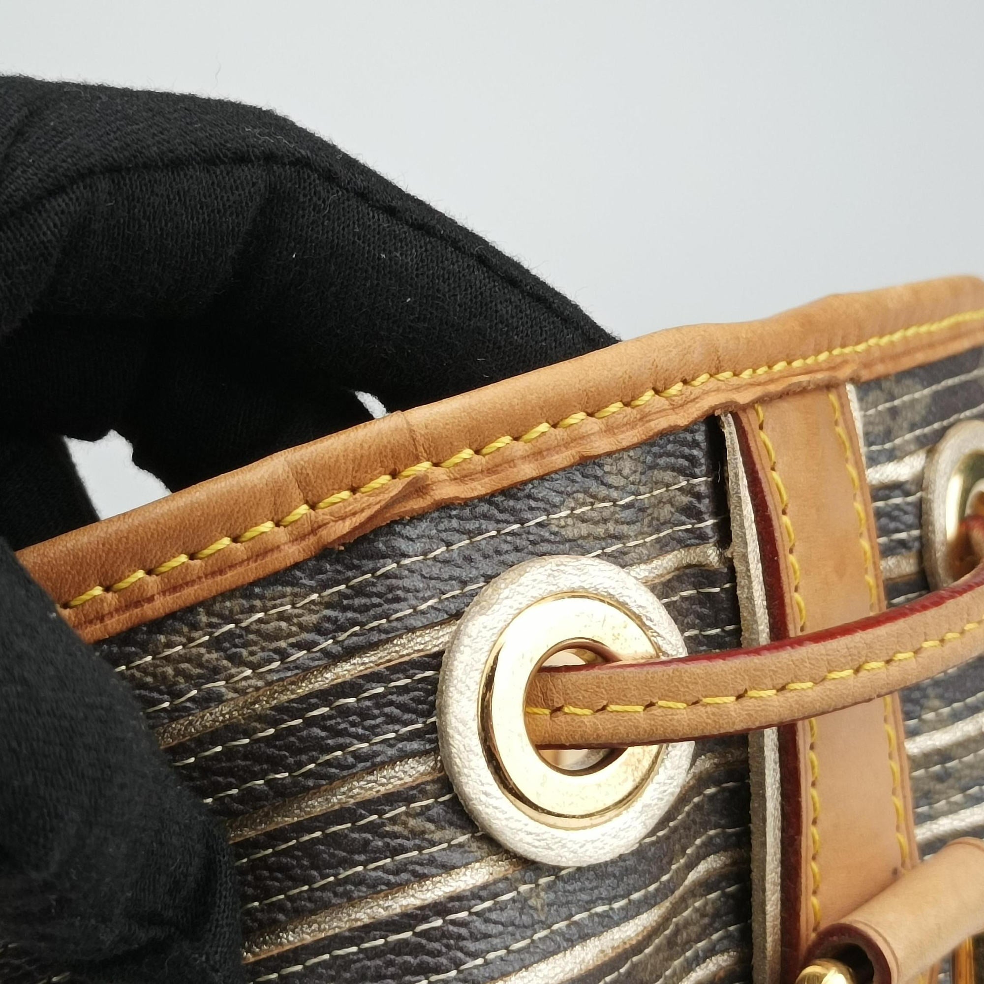Pre-owned Louis Vuitton Neo brown×Argent Monogram Eden×calf leather M40355 shoulderbag | stylenewstar