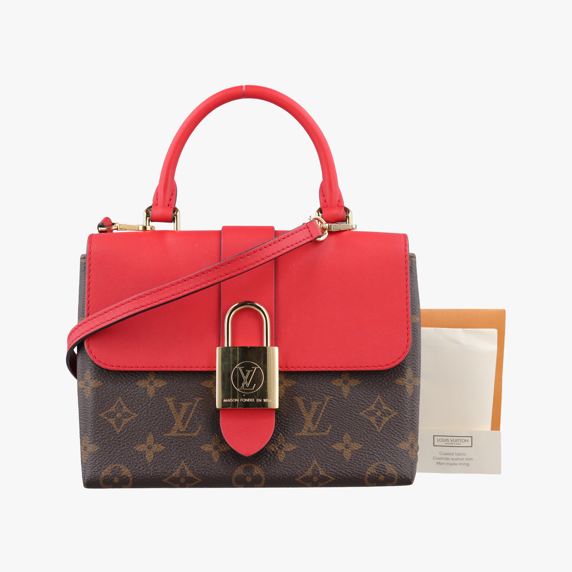 Pre-owned Louis Vuitton Rocky BB Monogram/Brown×Coqulicot Monogram canvas×calf leather M44322 shoulderbag | stylenewstar