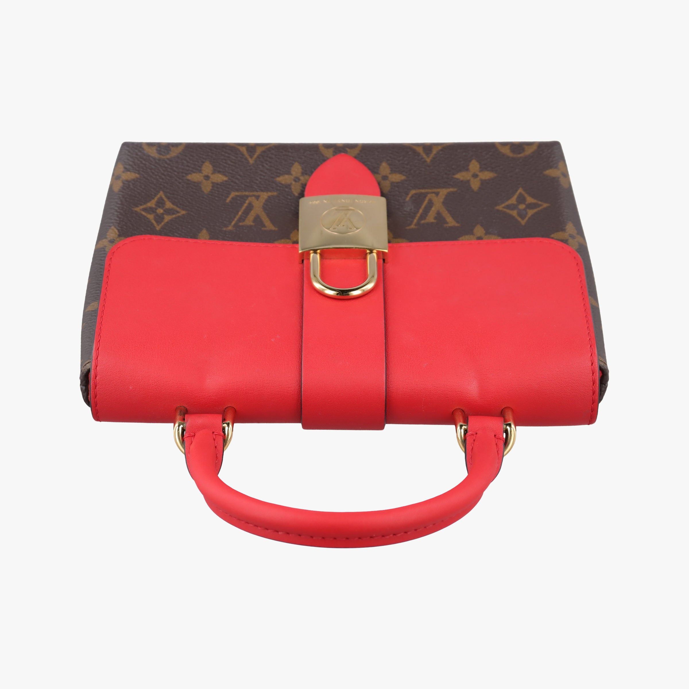 Pre-owned Louis Vuitton Rocky BB Monogram/Brown×Coqulicot Monogram canvas×calf leather M44322 shoulderbag | stylenewstar