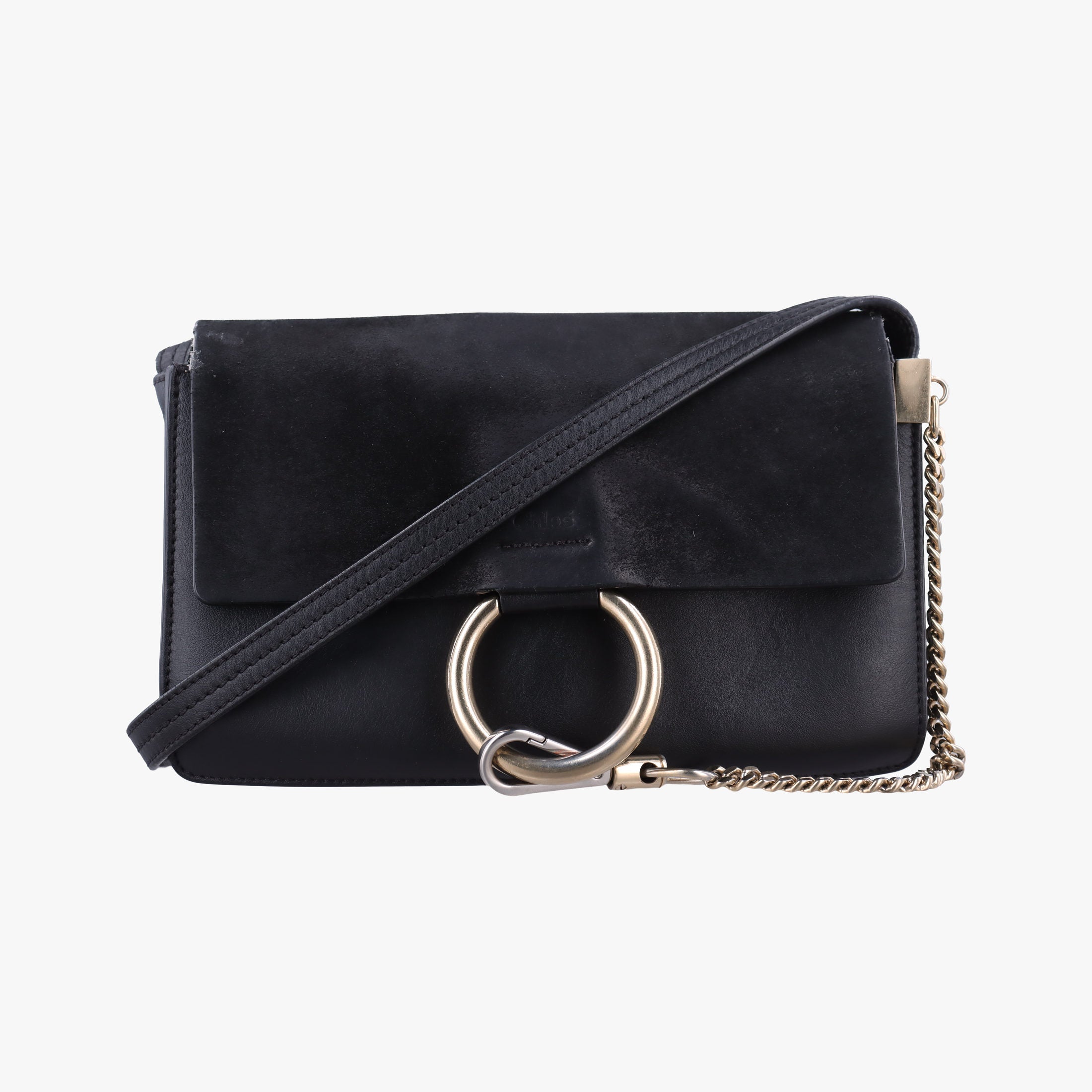 Pre-owned Chloe FAYE Black Leather×suede  shoulderbag | stylenewstar