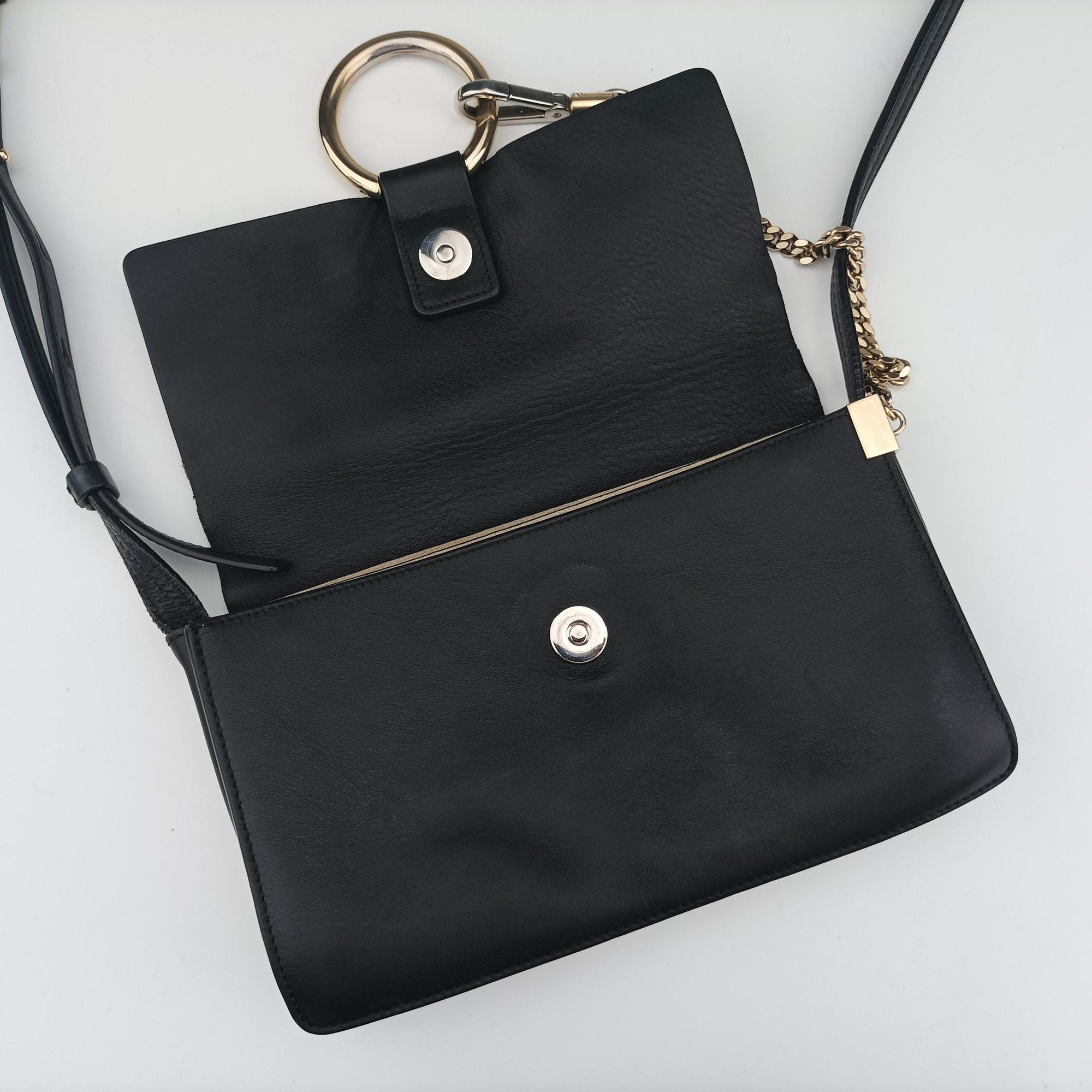Pre-owned Chloe FAYE Black Leather×suede  shoulderbag | stylenewstar