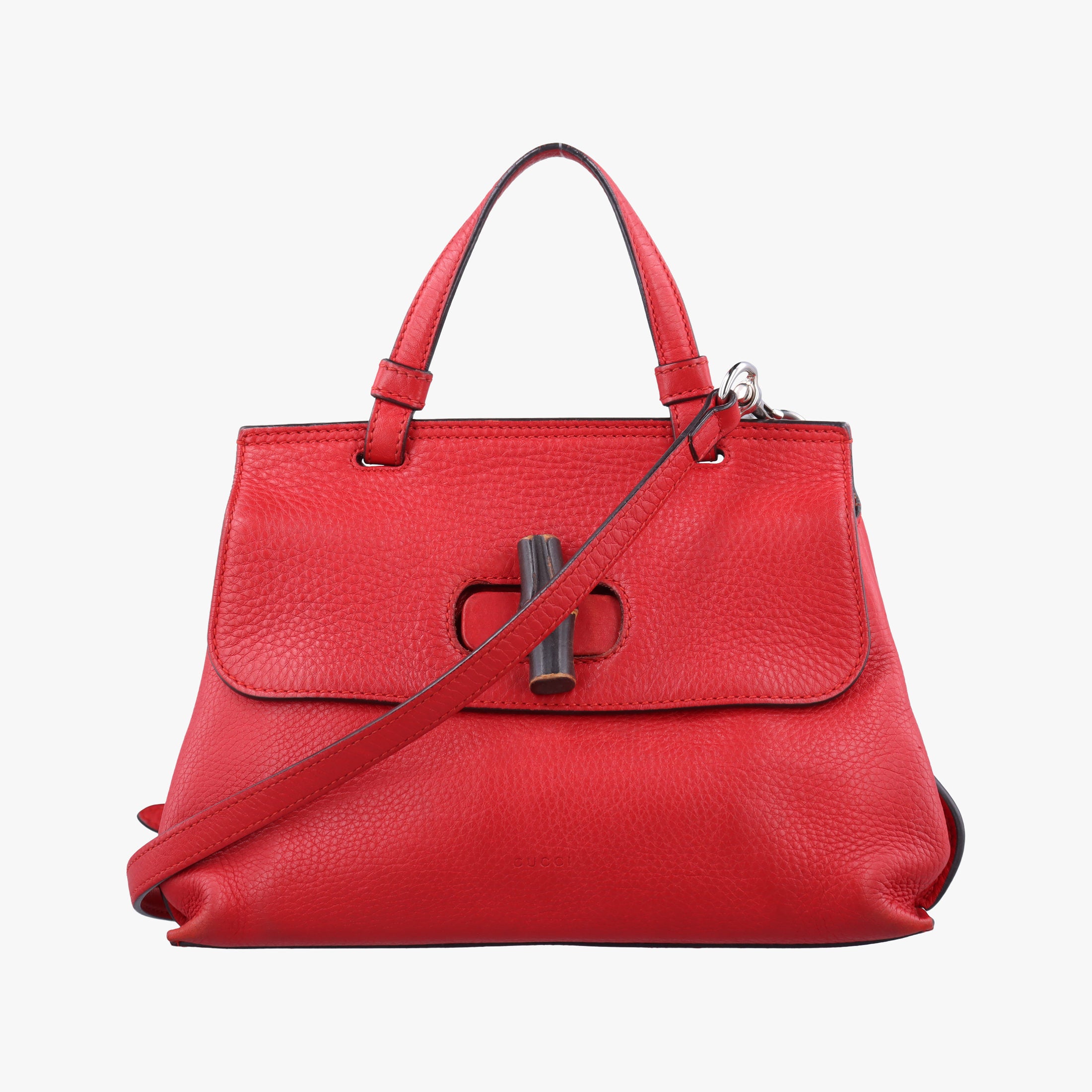 Vintage Gucci Bamboo Daily Red Leather 370831 shoulderbag | stylenewstar