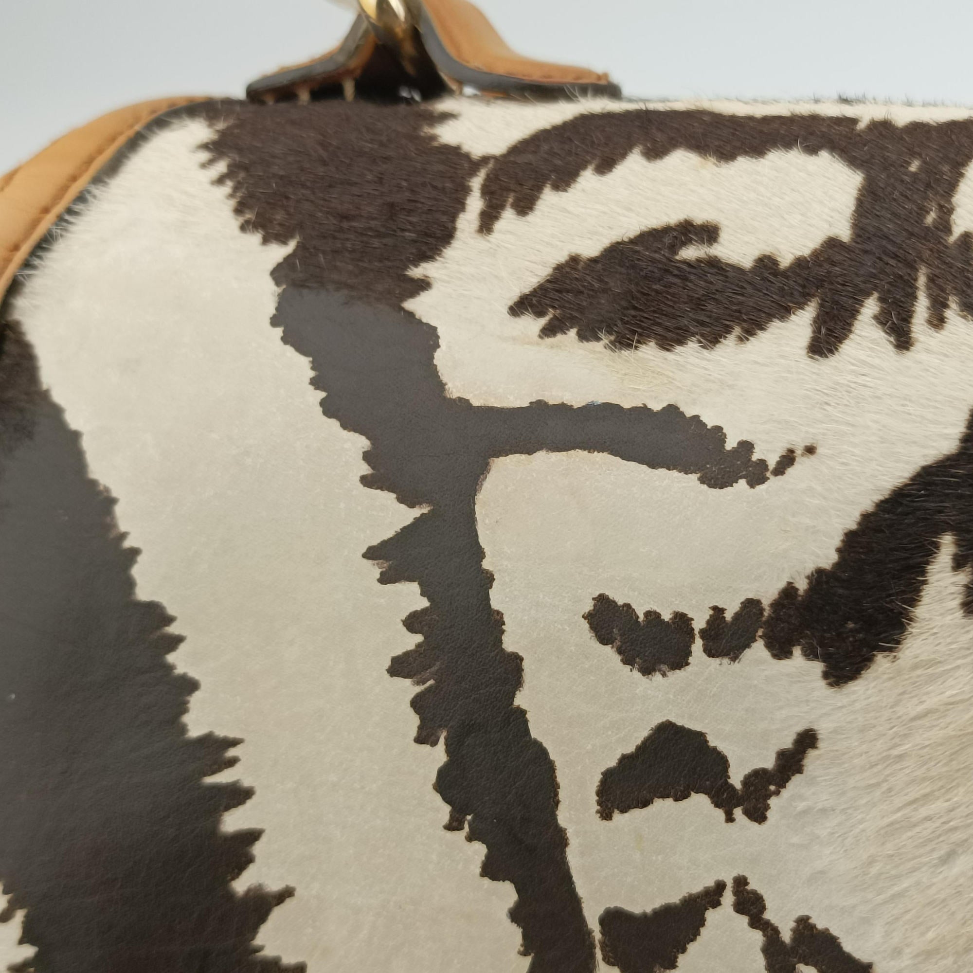 Pre-owned Gucci New Bamboo Multicolour ponyhair ×leather 254884 shoulderbag | stylenewstar
