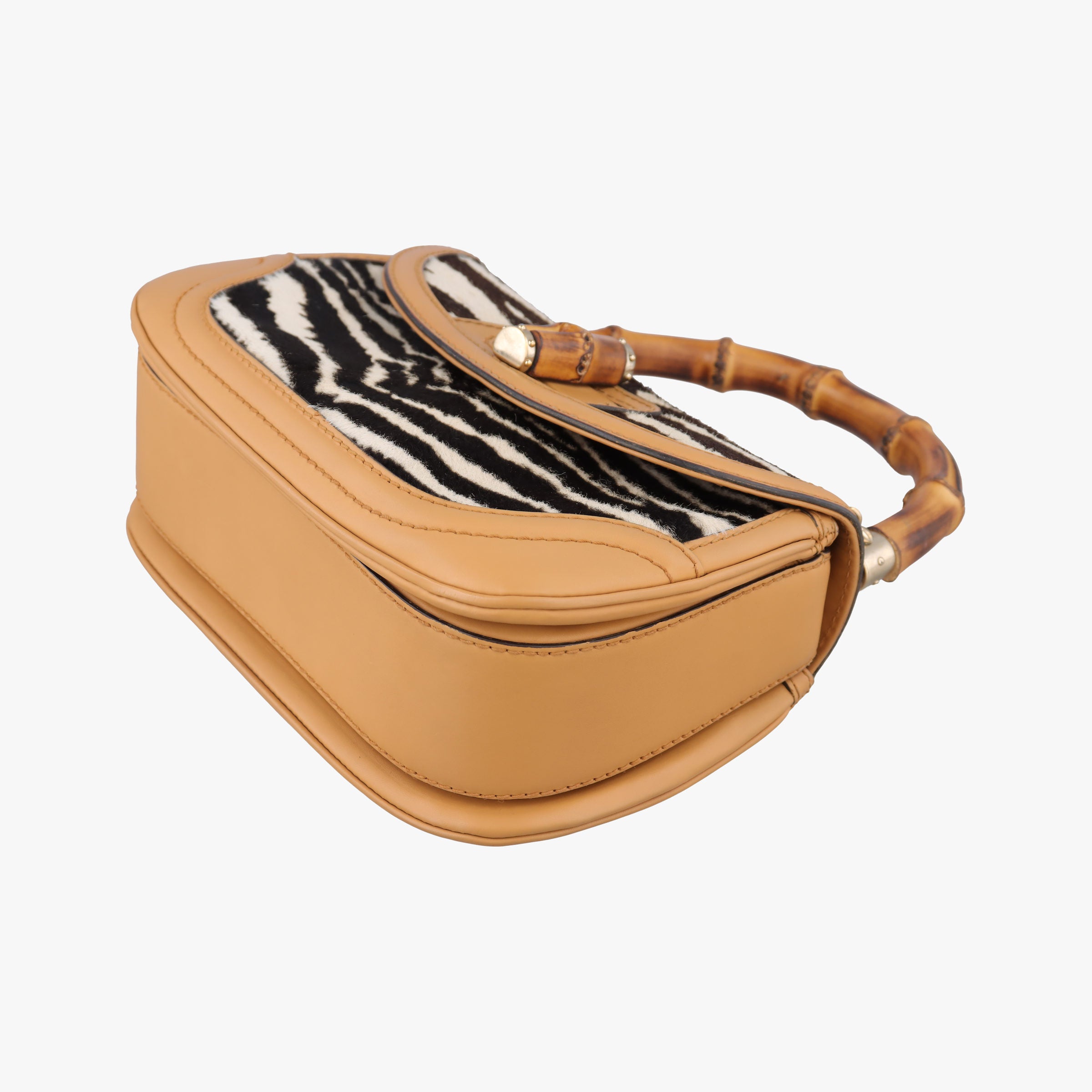 Pre-owned Gucci New Bamboo Multicolour ponyhair ×leather 254884 shoulderbag | stylenewstar