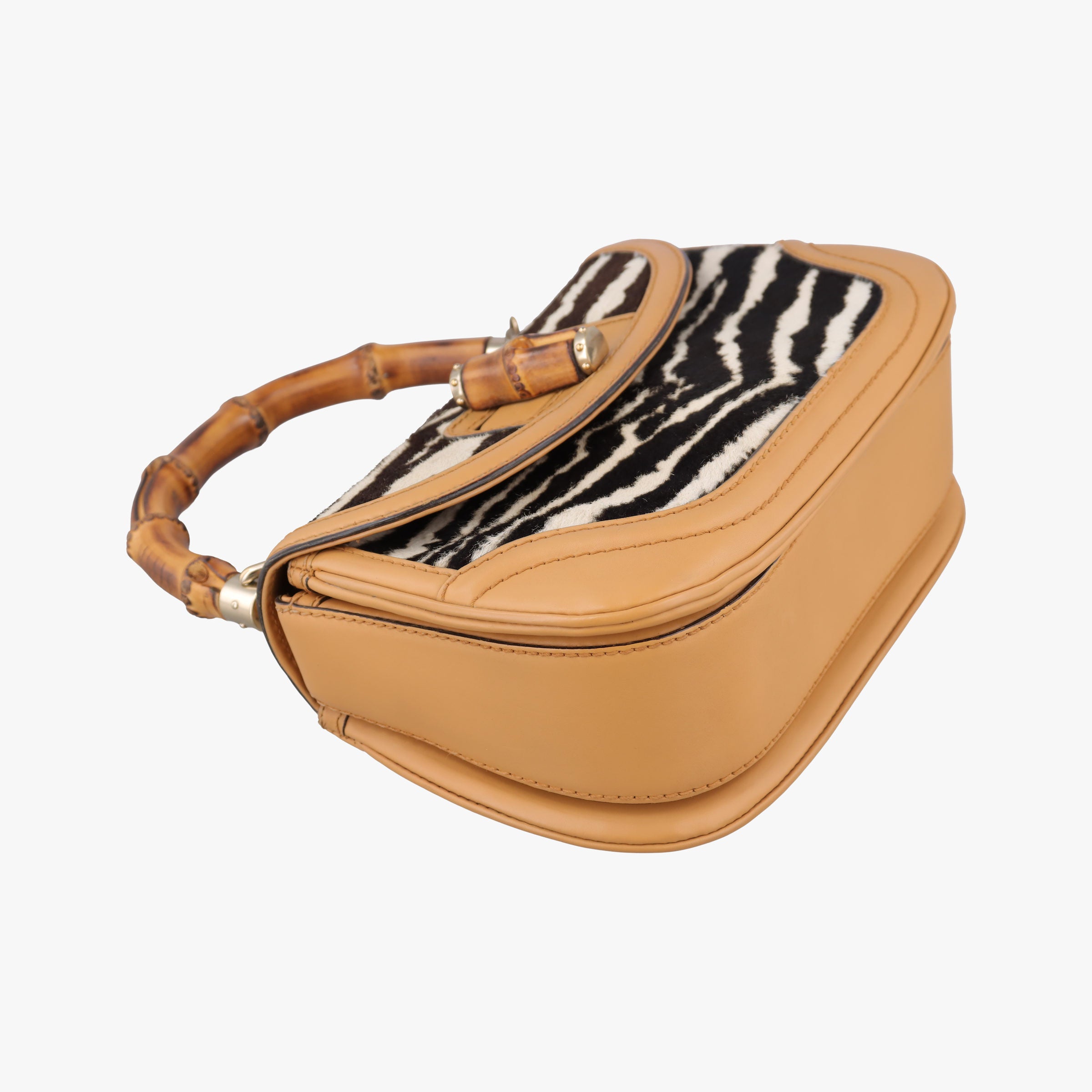 Pre-owned Gucci New Bamboo Multicolour ponyhair ×leather 254884 shoulderbag | stylenewstar