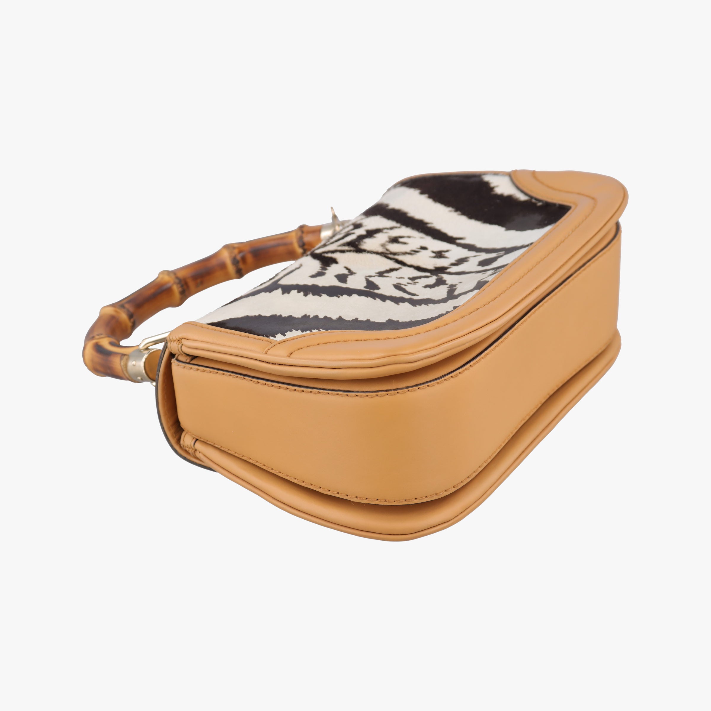 Pre-owned Gucci New Bamboo Multicolour ponyhair ×leather 254884 shoulderbag | stylenewstar