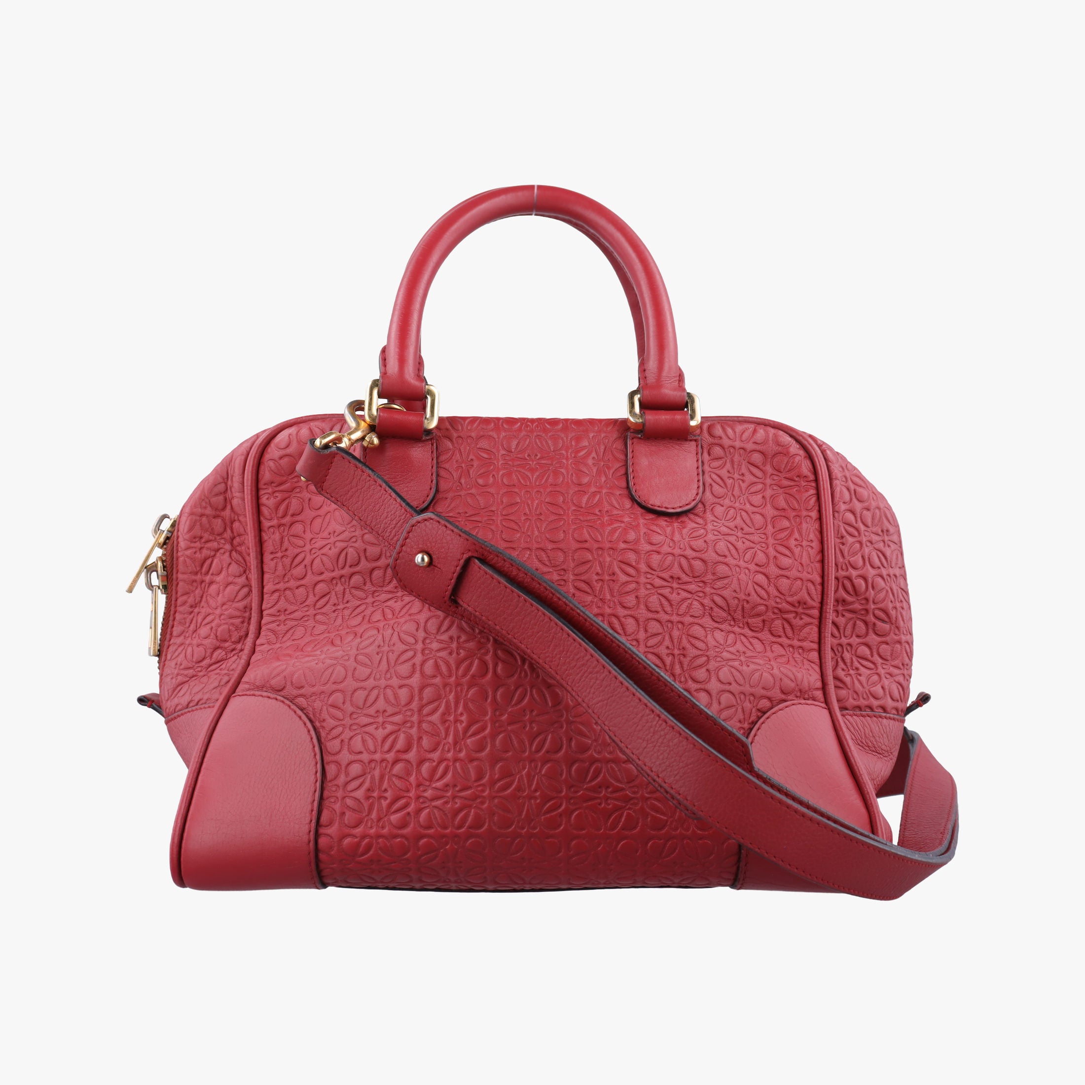 Vintage Loewe Amazona 75 Red Leather 301 55 L01 shoulderbag | stylenewstar