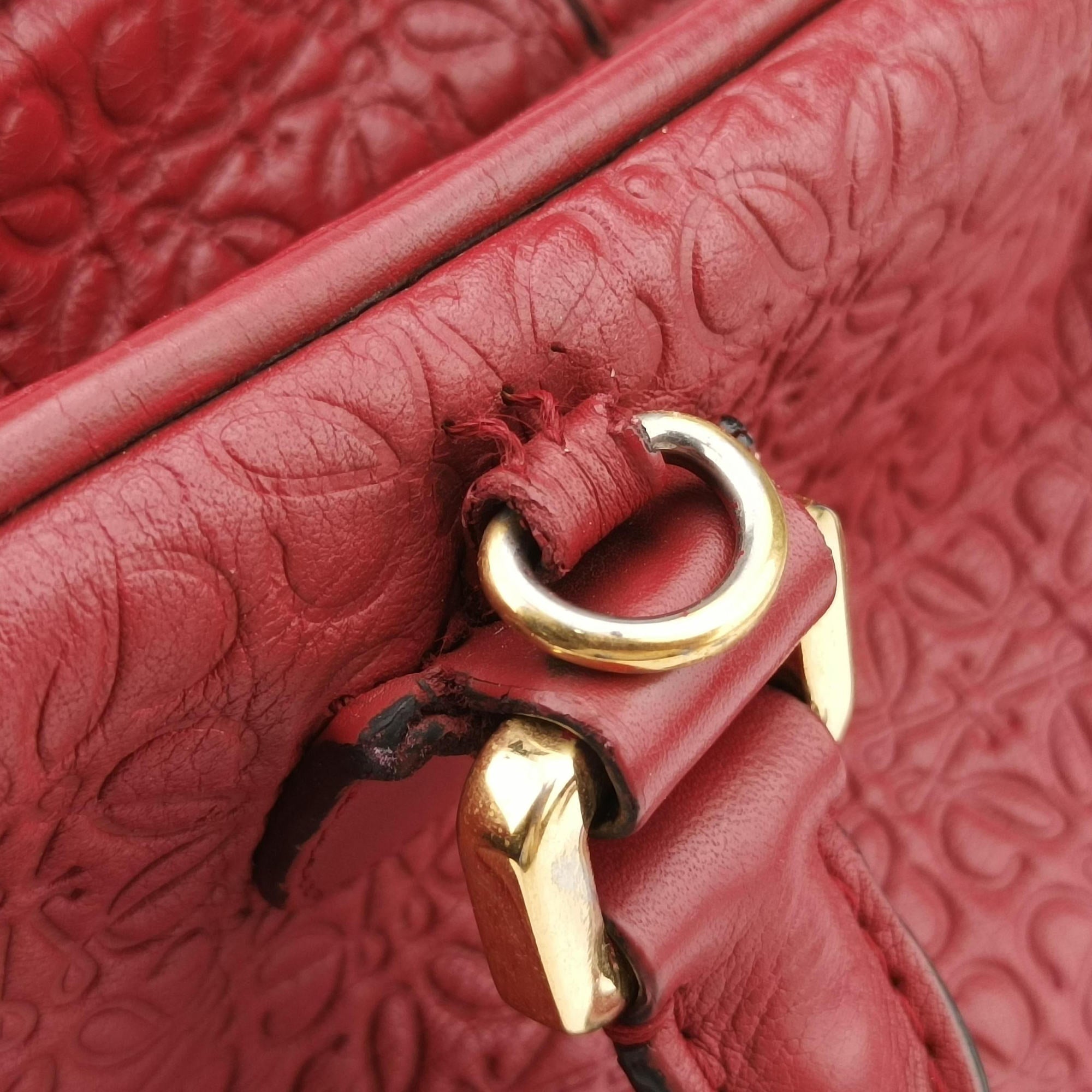 Vintage Loewe Amazona 75 Red Leather 301 55 L01 shoulderbag | stylenewstar
