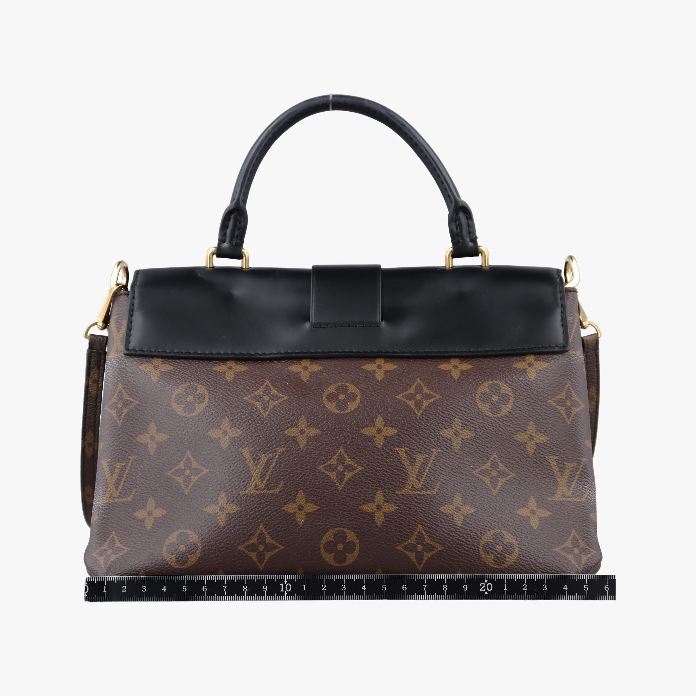 Pre-owned Louis Vuitton One-handle Flap MM　　 brown×black Monogram Canvas×calf leather M43125 shoulderbag | stylenewstar