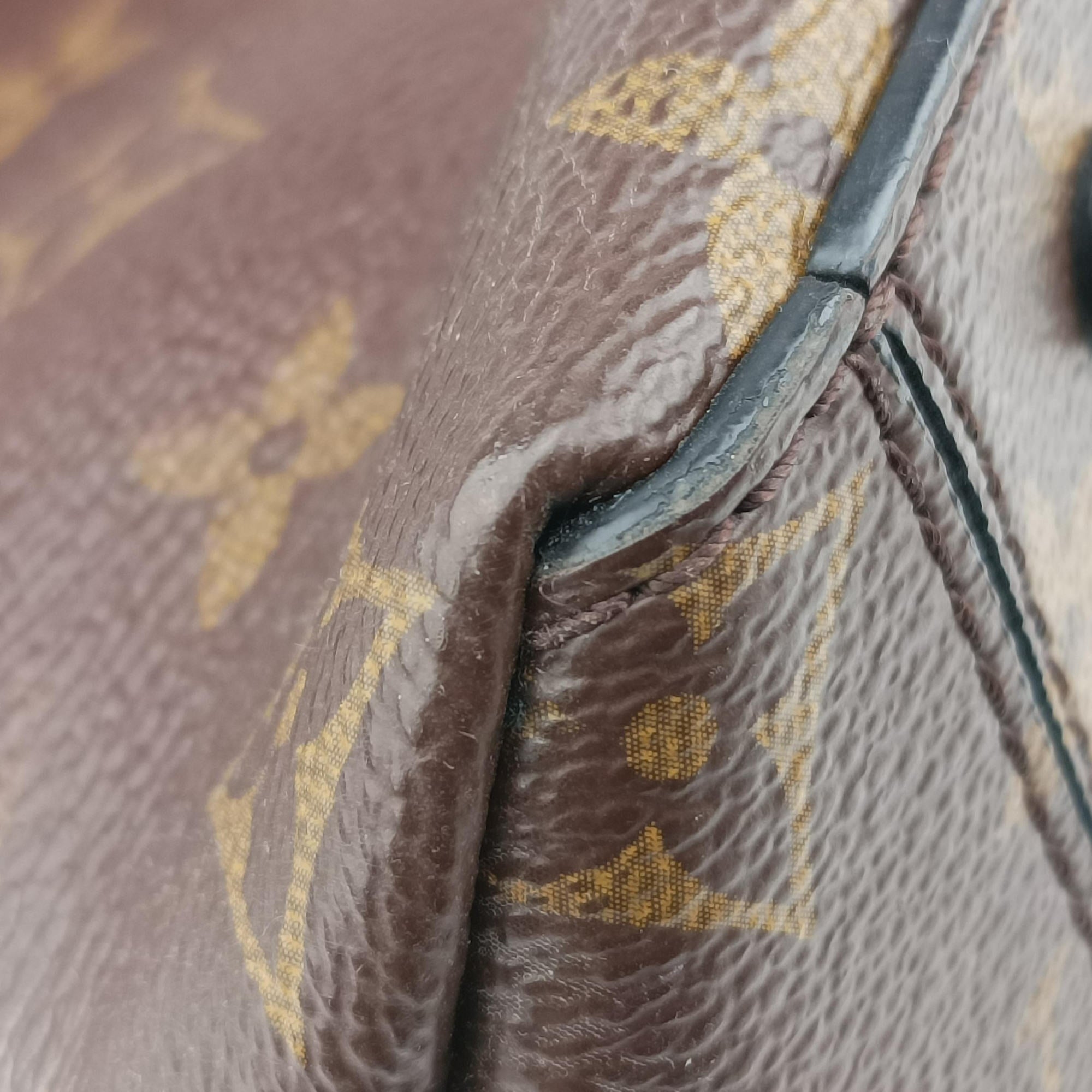 Pre-owned Louis Vuitton One-handle Flap MM　　 brown×black Monogram Canvas×calf leather M43125 shoulderbag | stylenewstar
