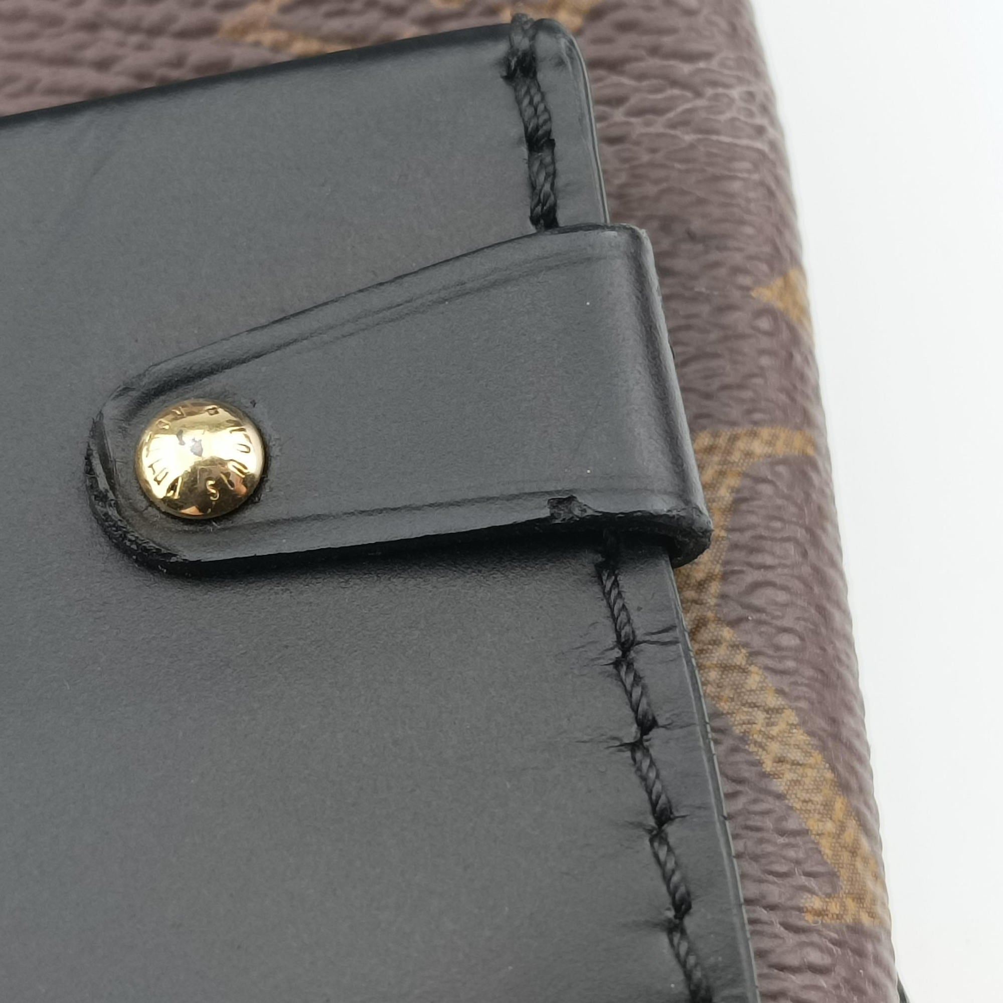 Pre-owned Louis Vuitton One-handle Flap MM　　 brown×black Monogram Canvas×calf leather M43125 shoulderbag | stylenewstar