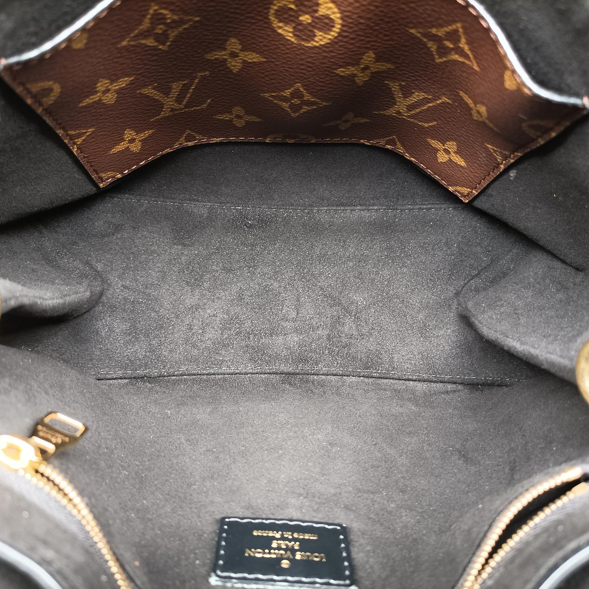 Pre-owned Louis Vuitton One-handle Flap MM　　 brown×black Monogram Canvas×calf leather M43125 shoulderbag | stylenewstar