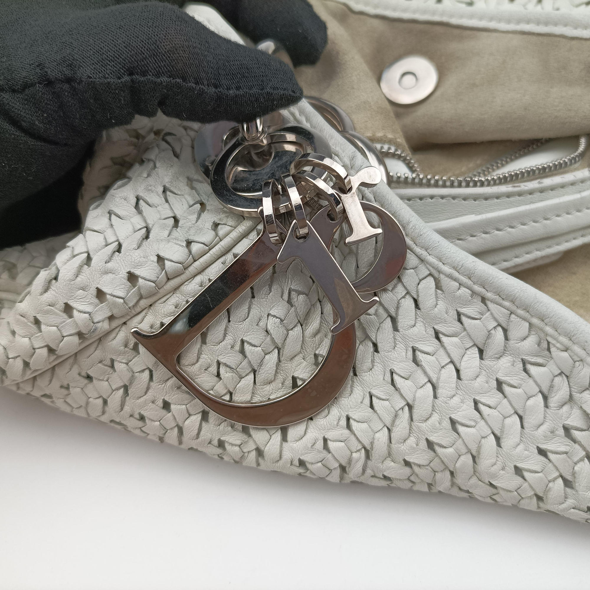 Pre-owned Christian Dior Soft lady dior hobo White lambskin  handbag | stylenewstar