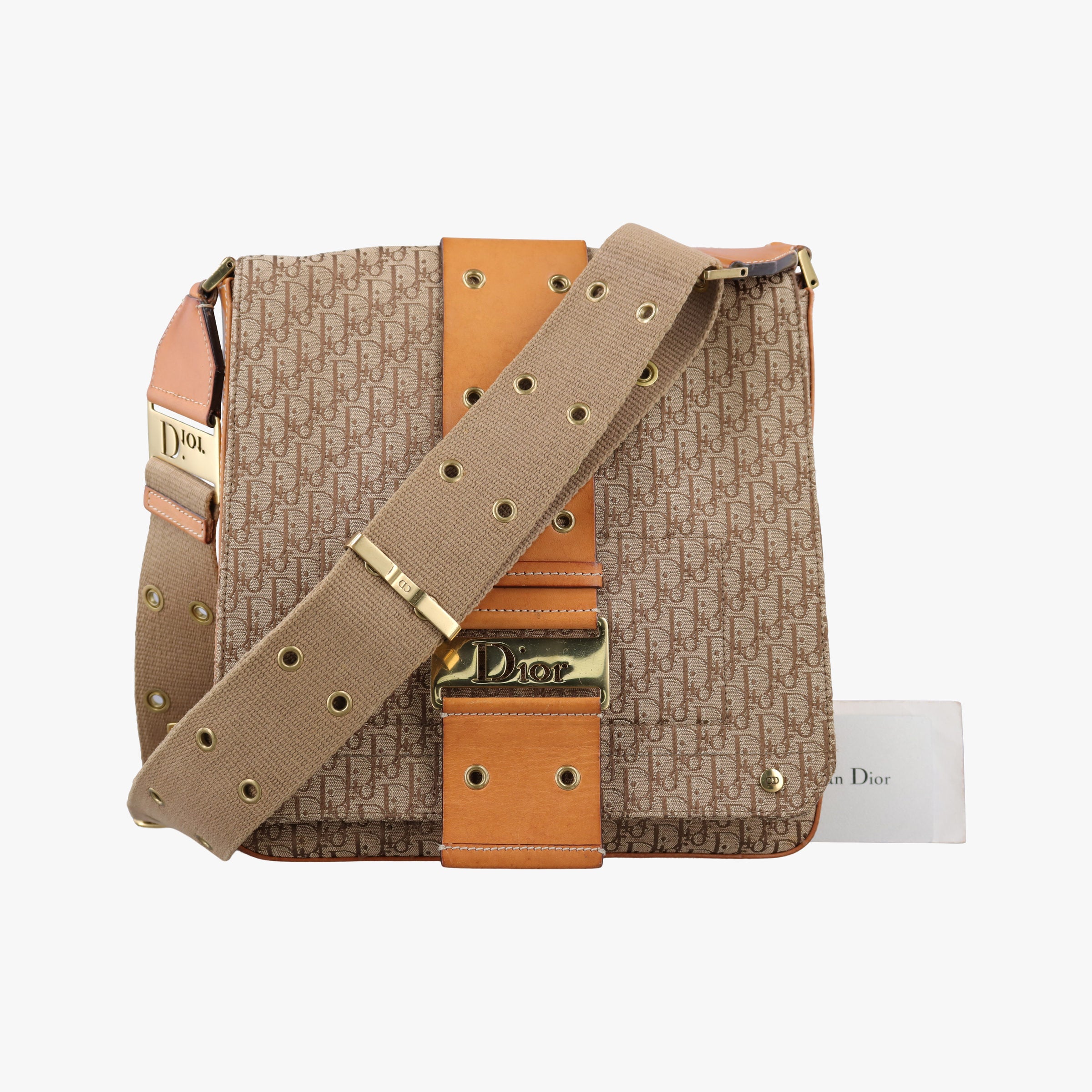 Vintage Christian Dior Street Chic Brown canvasxleather  shoulderbag | stylenewstar