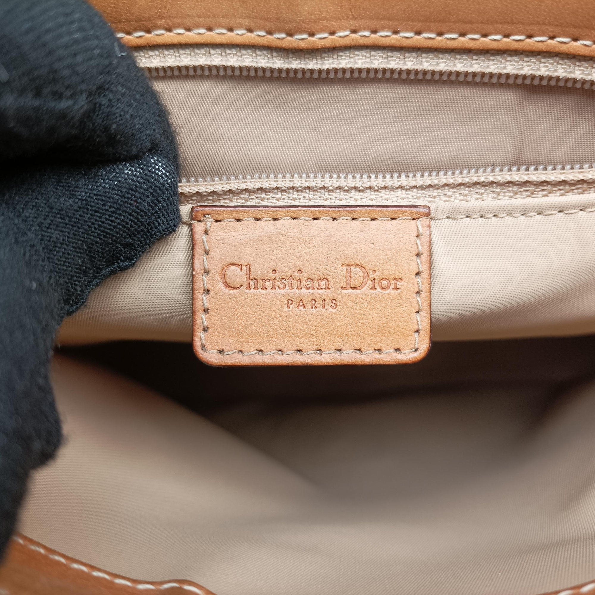 Vintage Christian Dior Street Chic Brown canvasxleather  shoulderbag | stylenewstar