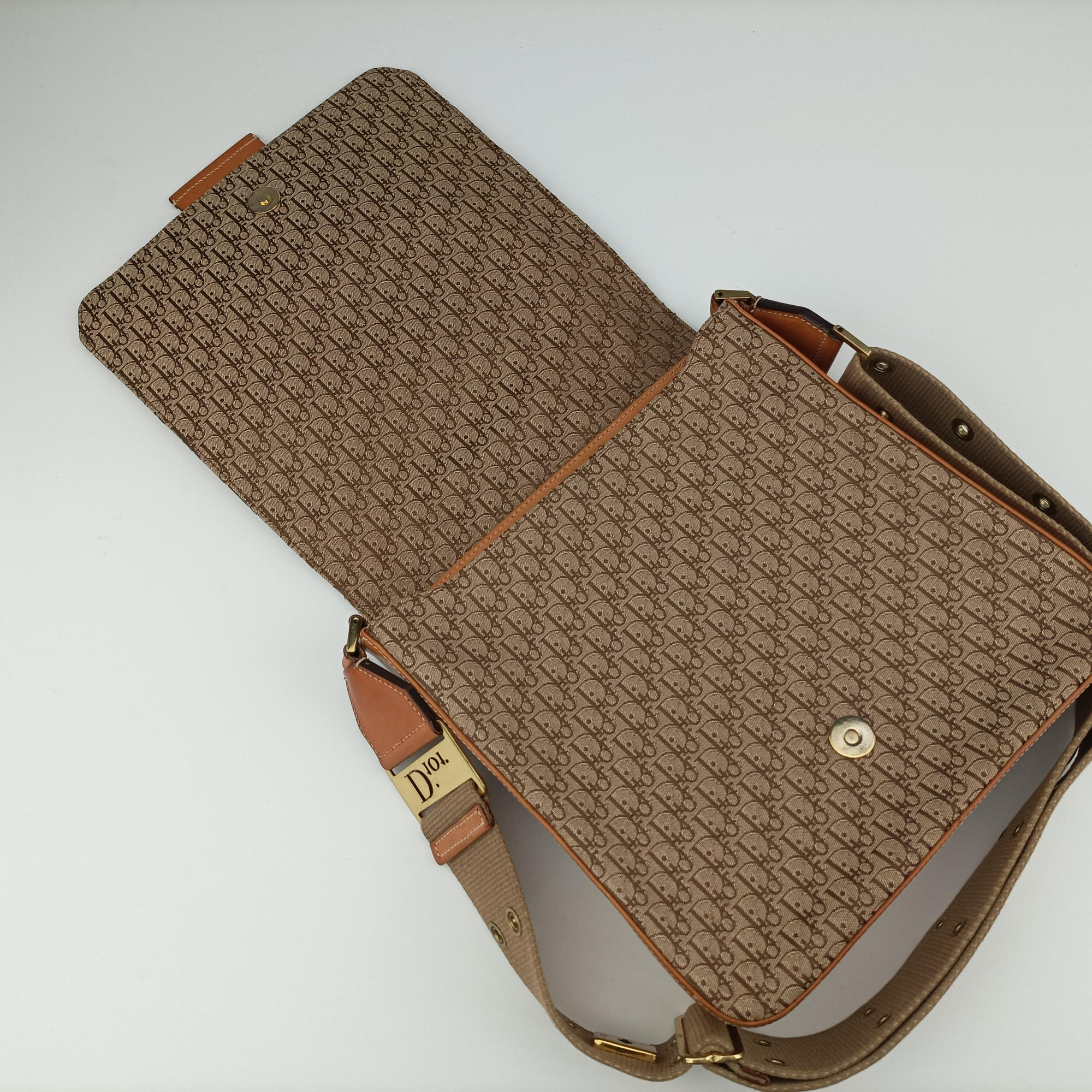 Vintage Christian Dior Street Chic Brown canvasxleather  shoulderbag | stylenewstar