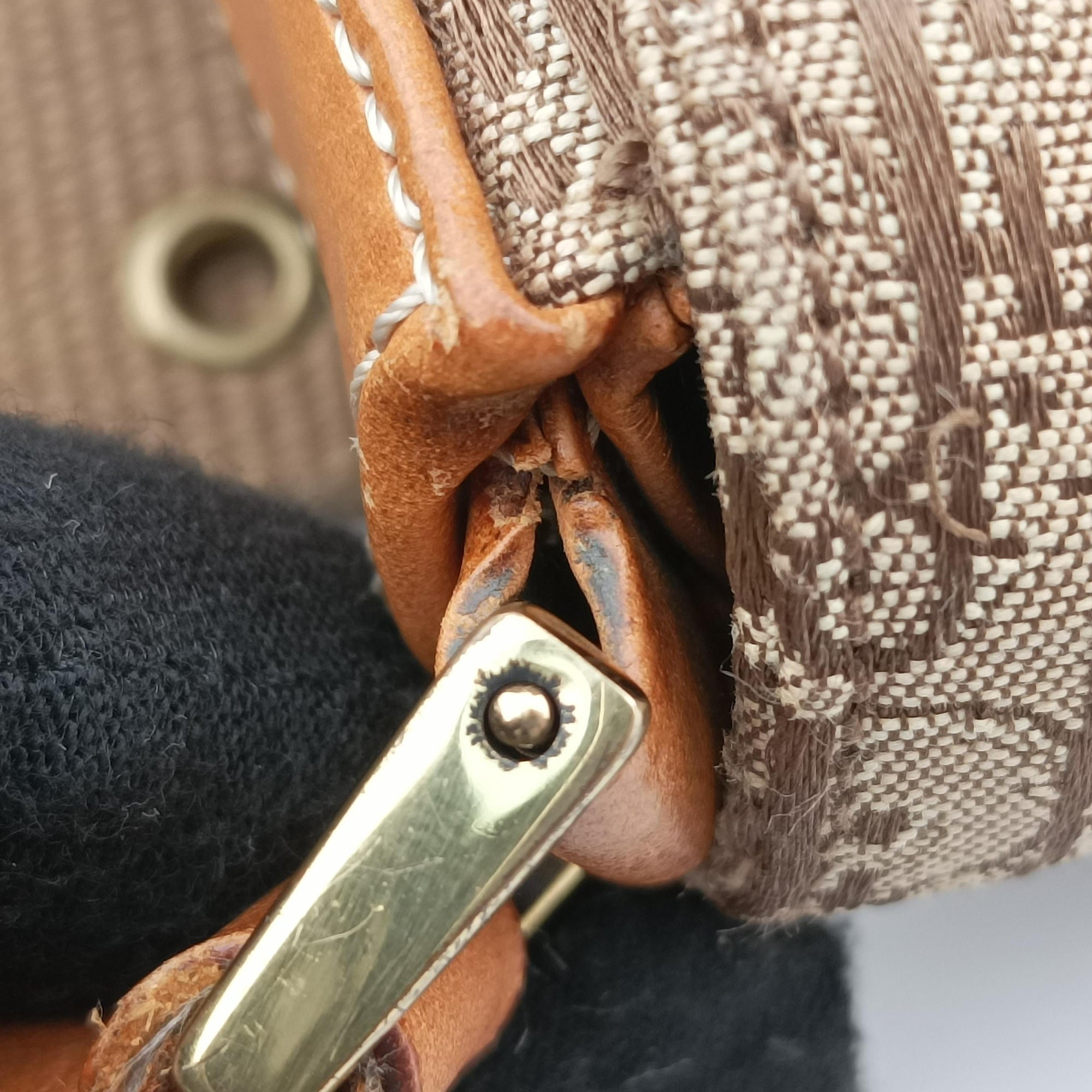 Vintage Christian Dior Street Chic Brown canvasxleather  shoulderbag | stylenewstar