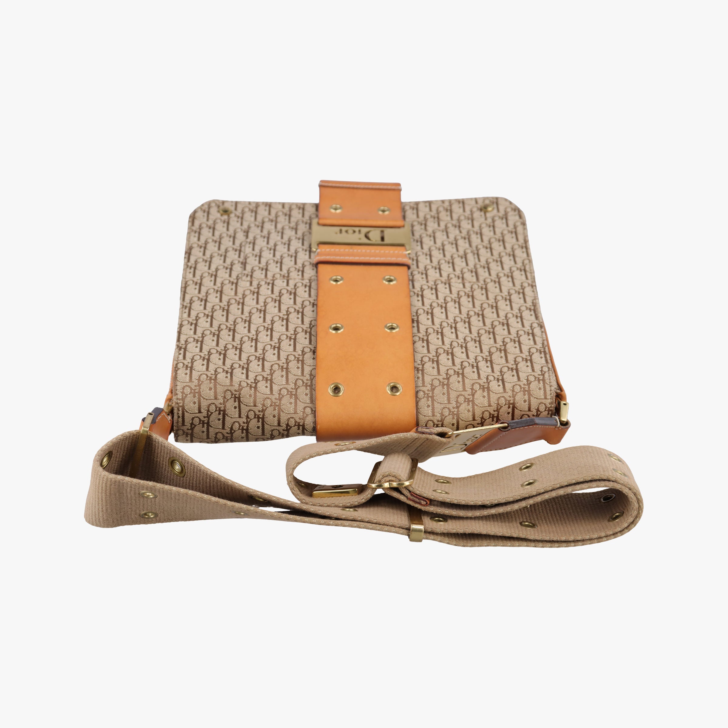 Vintage Christian Dior Street Chic Brown canvasxleather  shoulderbag | stylenewstar