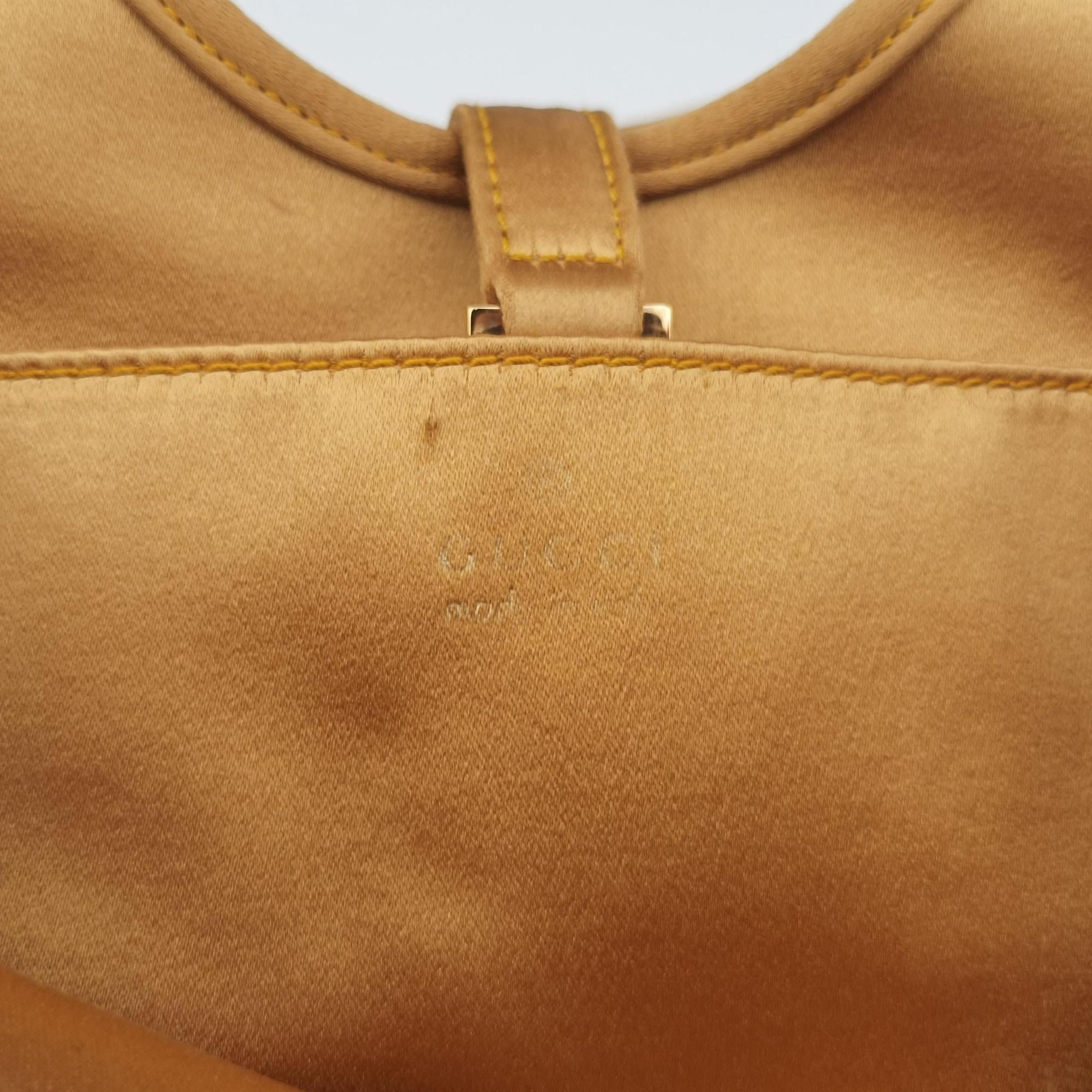 Secondhand Gucci Jackie Golden silk  handbag | stylenewstar
