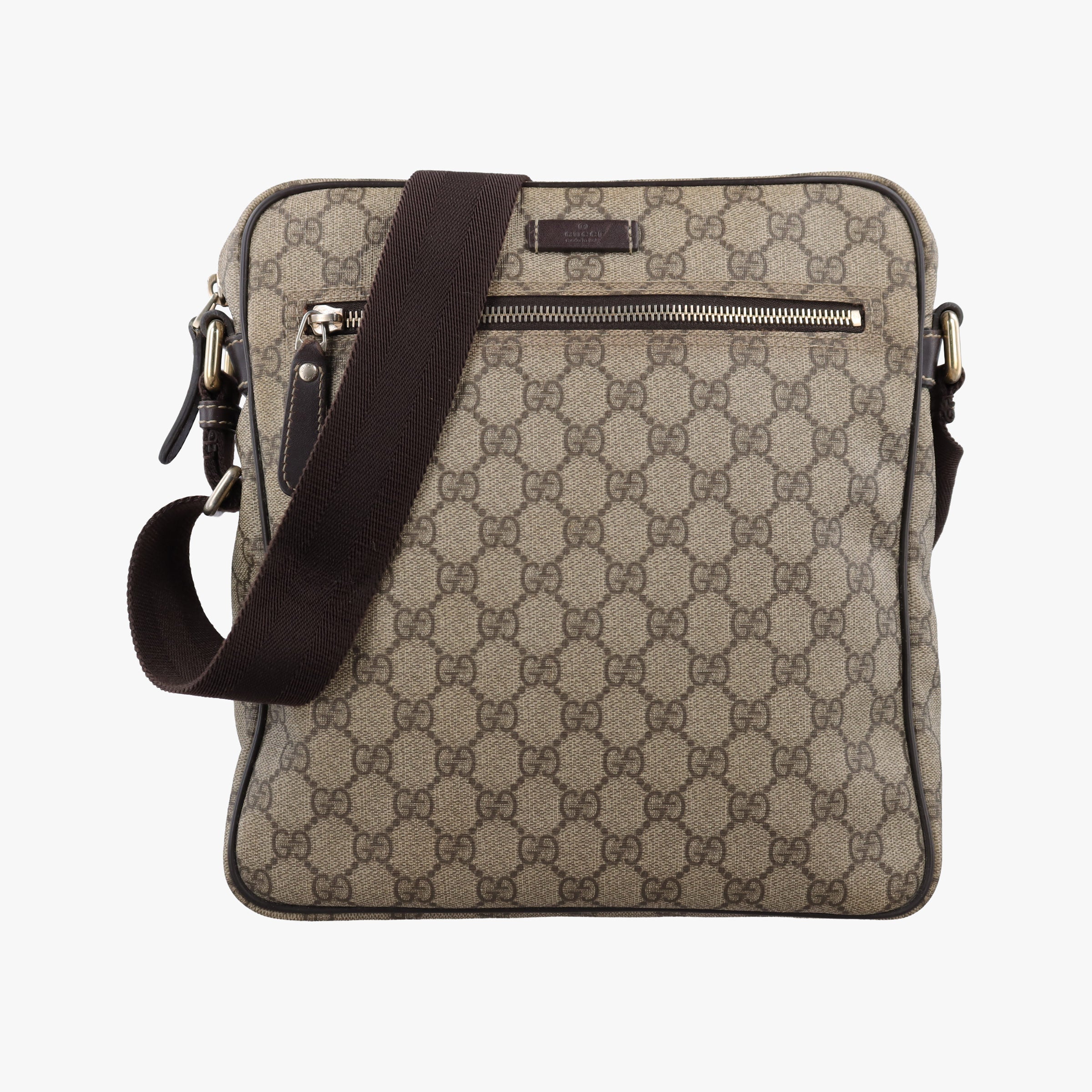 Pre-owned Gucci GG Supreme Messenger Beige×Brown PVC coated canvas×leather 201443 shoulderbag | stylenewstar