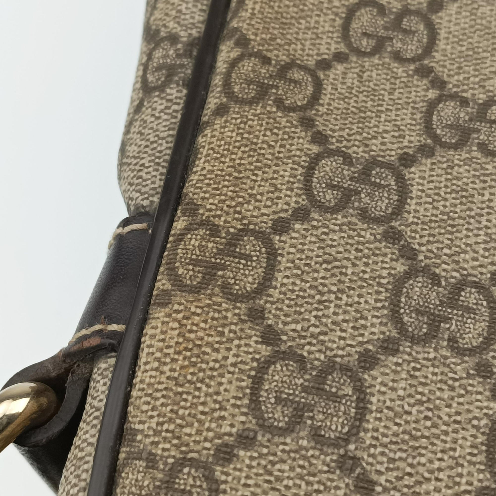 Pre-owned Gucci GG Supreme Messenger Beige×Brown PVC coated canvas×leather 201443 shoulderbag | stylenewstar