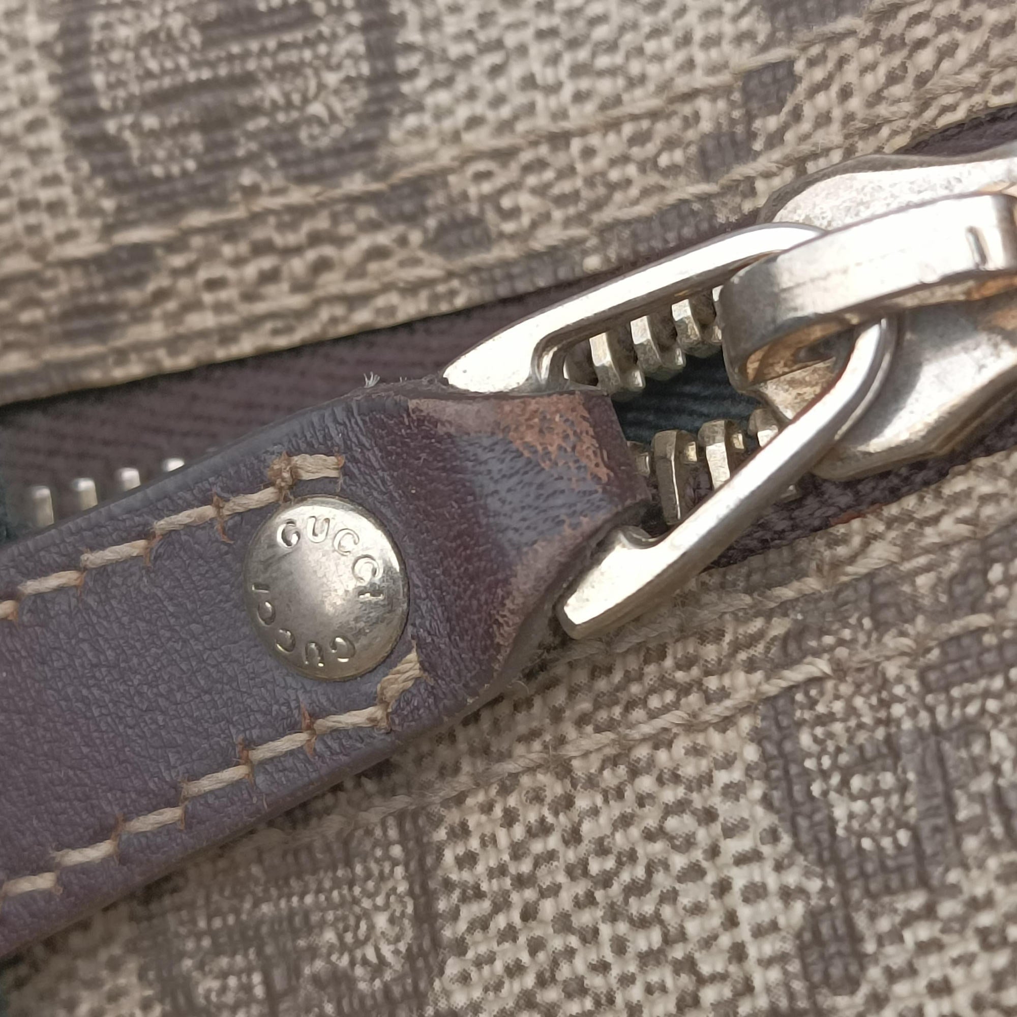Pre-owned Gucci GG Supreme Messenger Beige×Brown PVC coated canvas×leather 201443 shoulderbag | stylenewstar