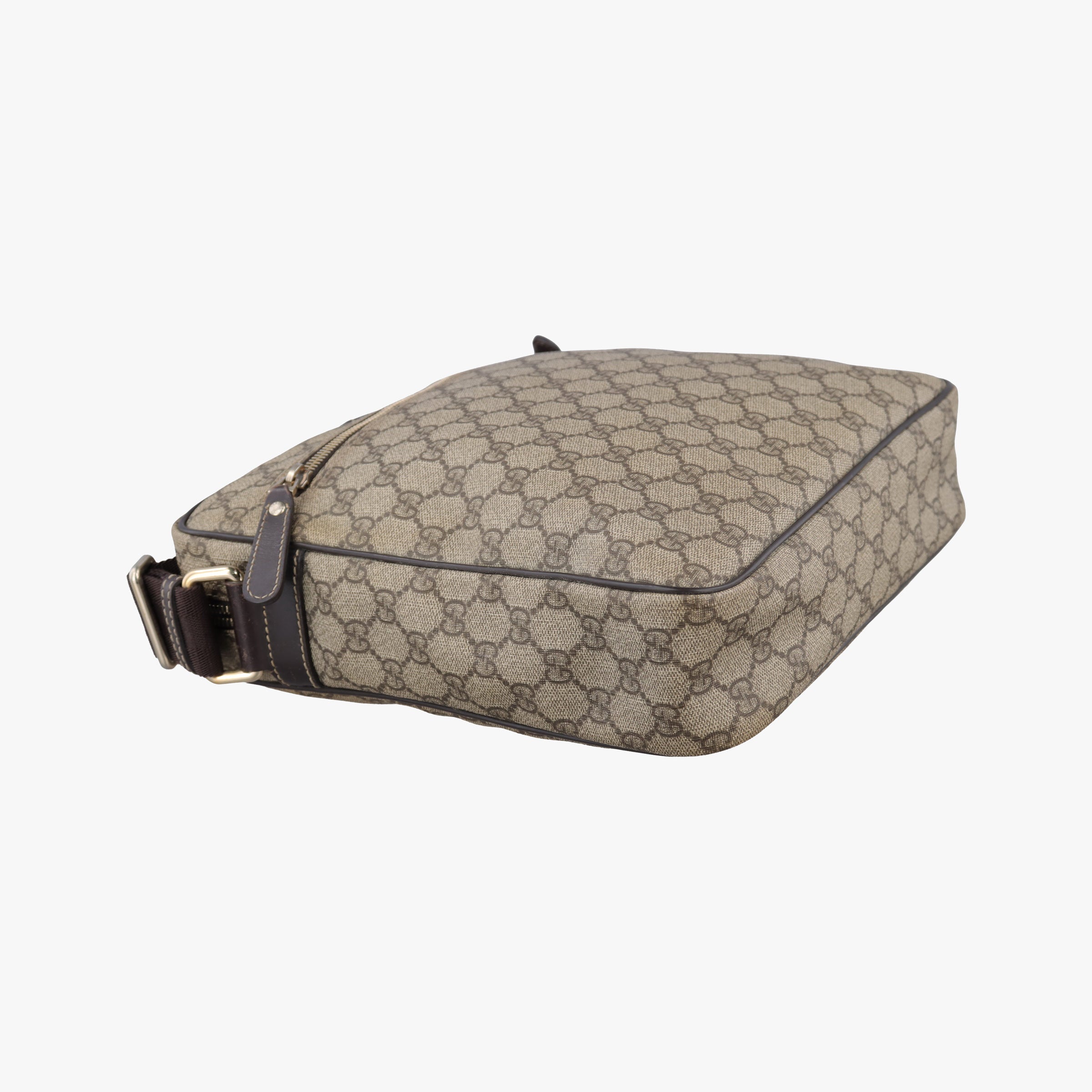 Pre-owned Gucci GG Supreme Messenger Beige×Brown PVC coated canvas×leather 201443 shoulderbag | stylenewstar