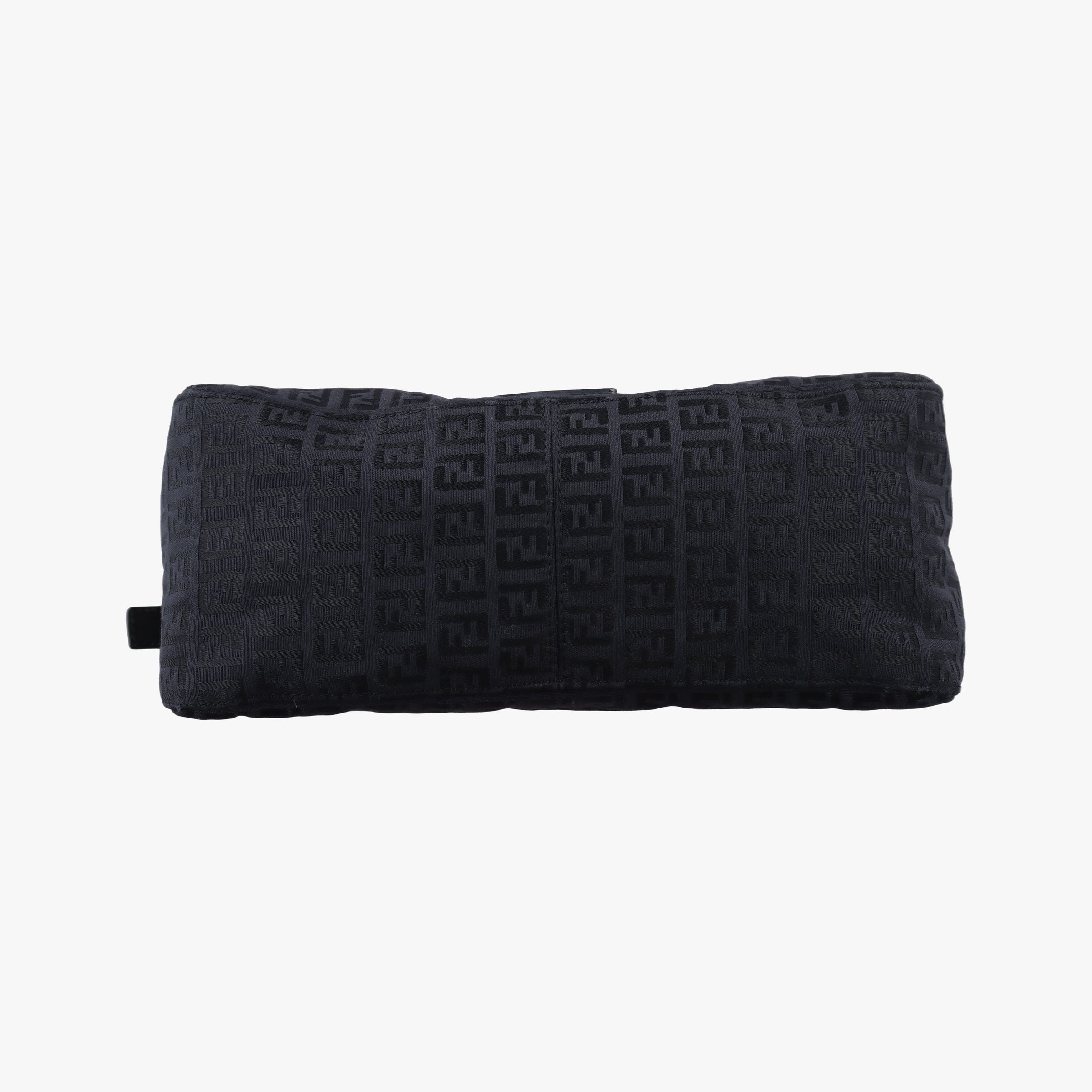 Pre-owned Fendi Baguette Zucchino Black canvas×leather 8BR001 shoulderbag | stylenewstar
