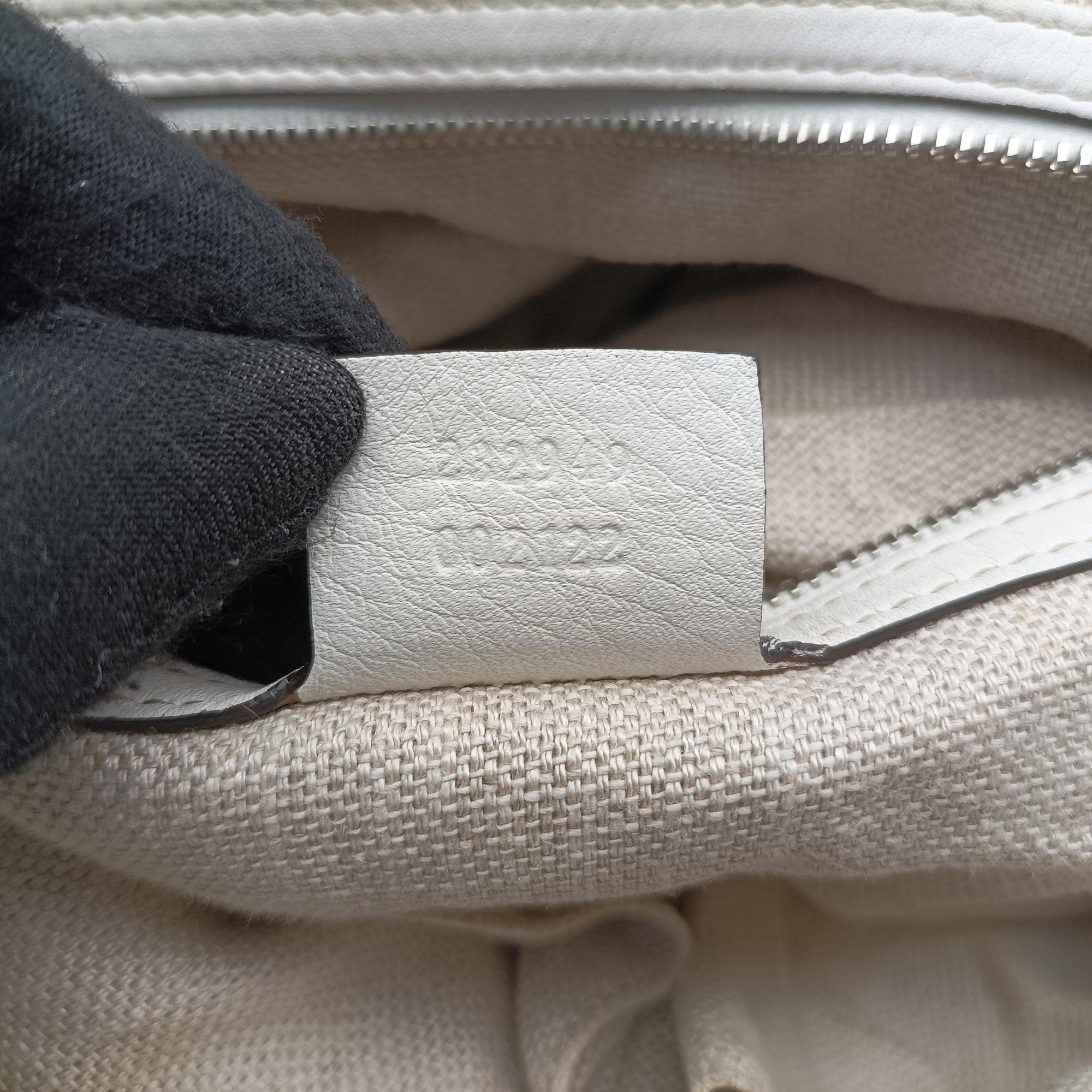 Pre-owned Gucci Icon bit Beige×White canvas× leather 232949 shoulderbag | stylenewstar