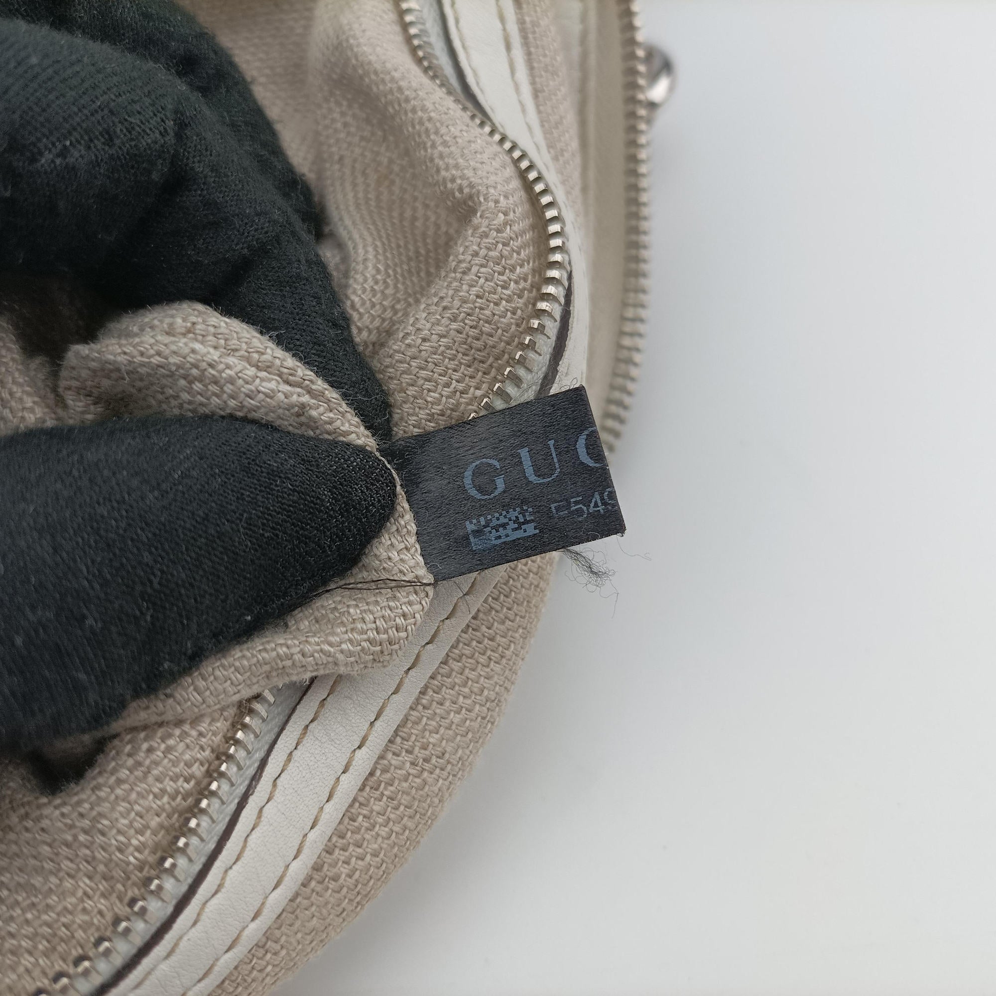 Pre-owned Gucci Icon bit Beige×White canvas× leather 232949 shoulderbag | stylenewstar