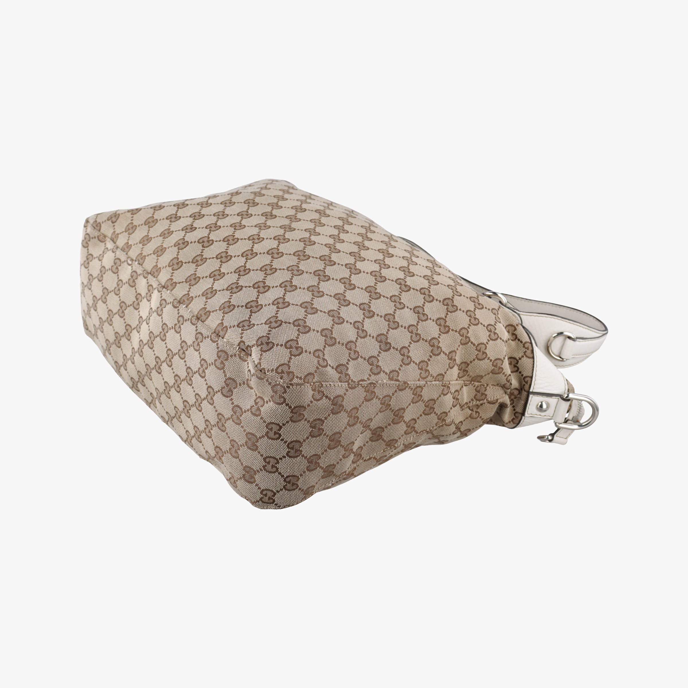 Pre-owned Gucci Icon bit Beige×White canvas× leather 232949 shoulderbag | stylenewstar