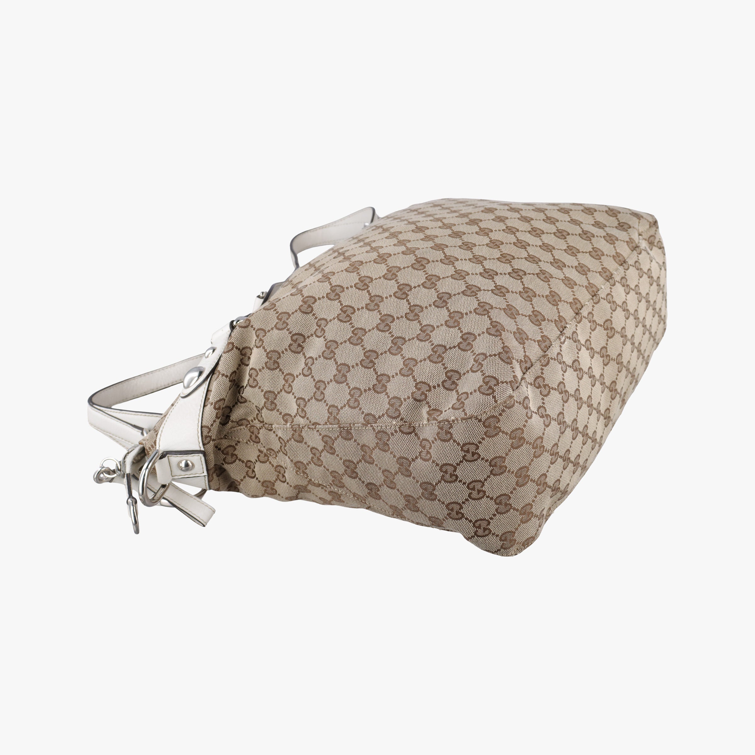Pre-owned Gucci Icon bit Beige×White canvas× leather 232949 shoulderbag | stylenewstar