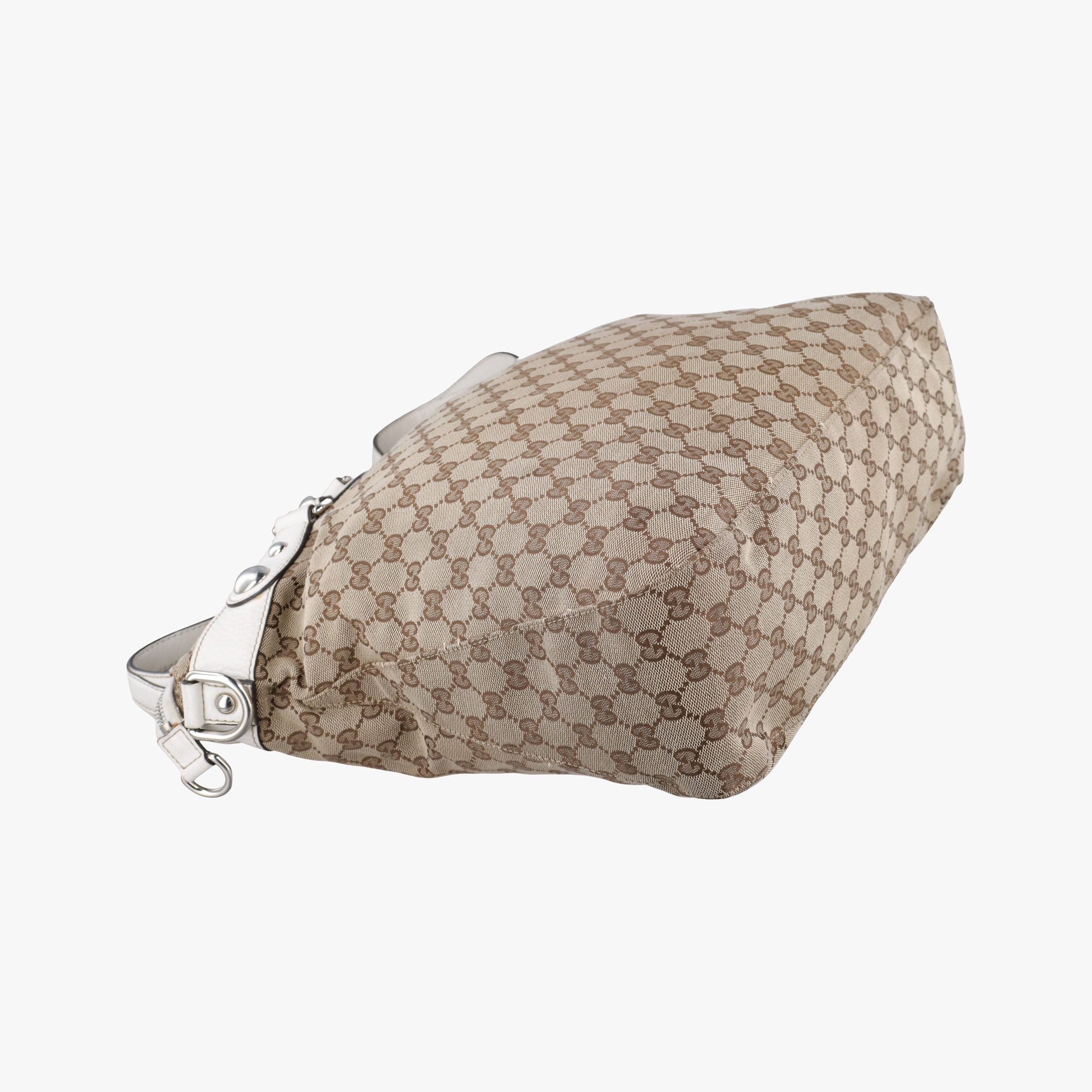Pre-owned Gucci Icon bit Beige×White canvas× leather 232949 shoulderbag | stylenewstar