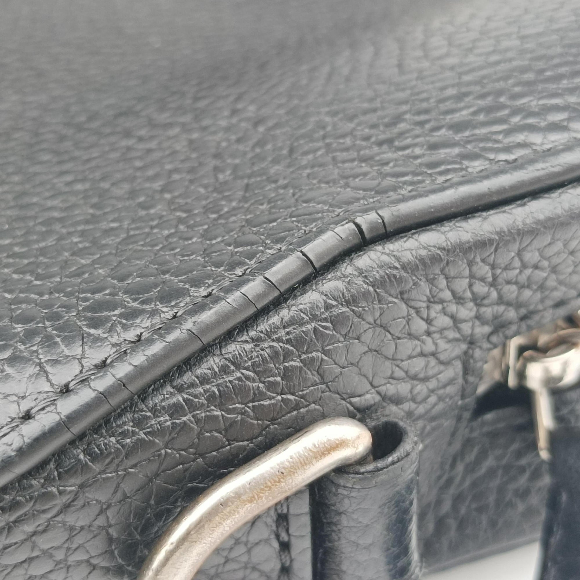 Pre-owned Louis Vuitton ARMAND Briefcase PM Noir Taurillon leather M53488 handbag | stylenewstar