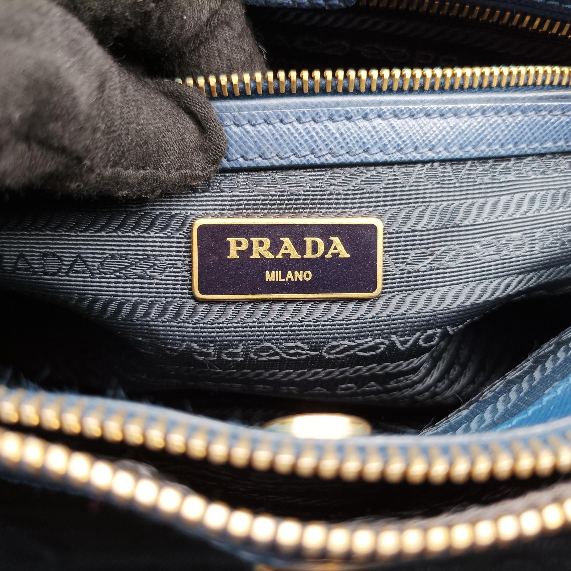Secondhand Prada Galleria Blue SAFFIANO Leather BN2274 handbag | stylenewstar