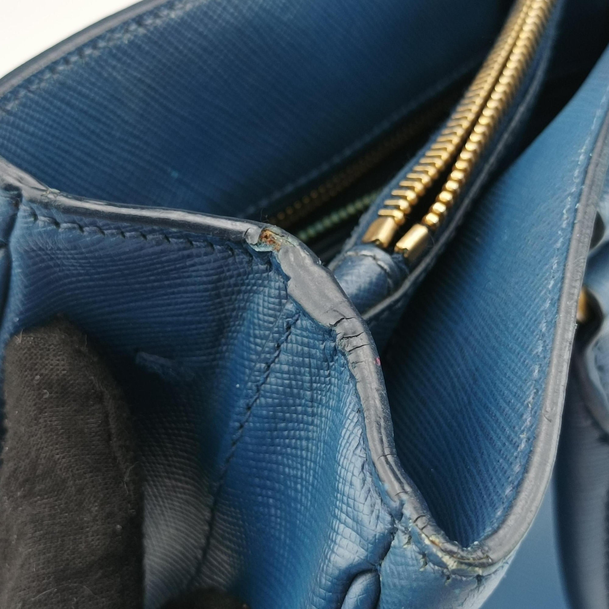 Secondhand Prada Galleria Blue SAFFIANO Leather BN2274 handbag | stylenewstar