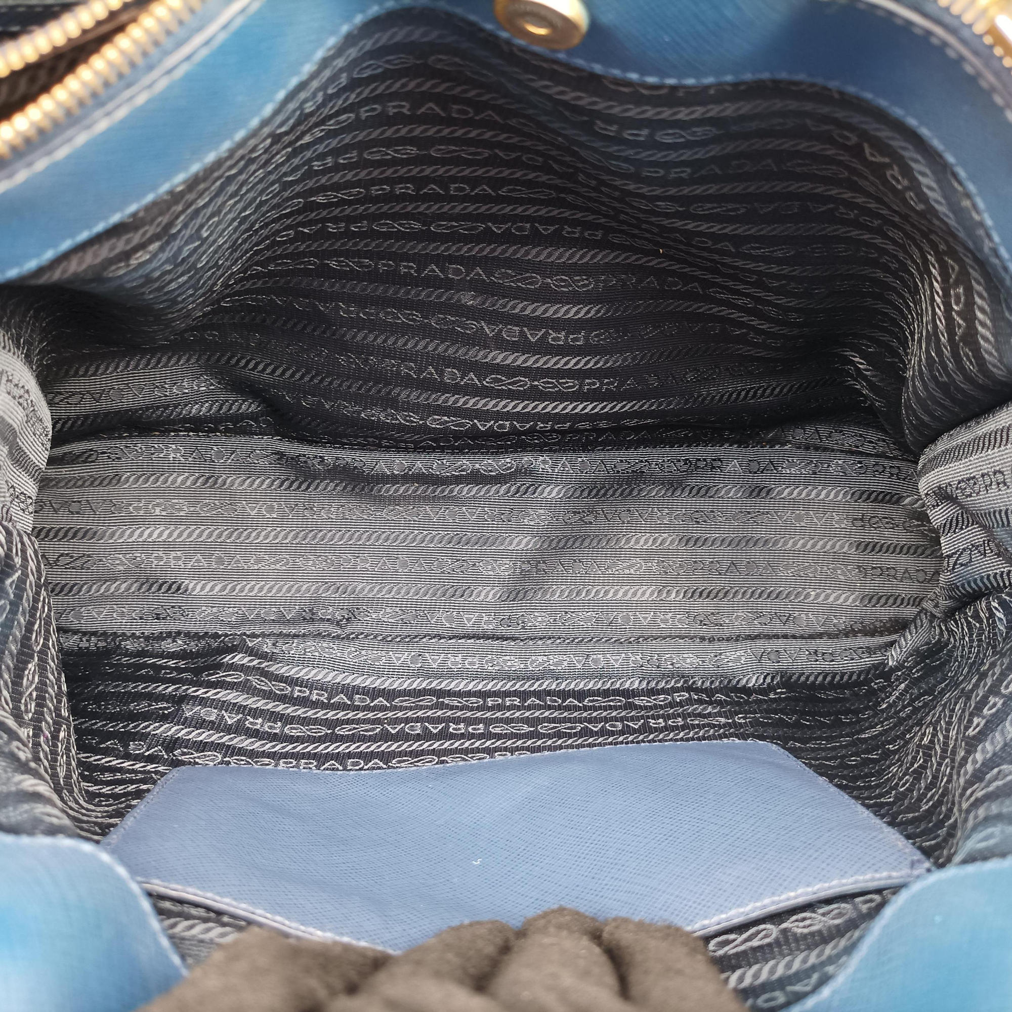 Secondhand Prada Galleria Blue SAFFIANO Leather BN2274 handbag | stylenewstar