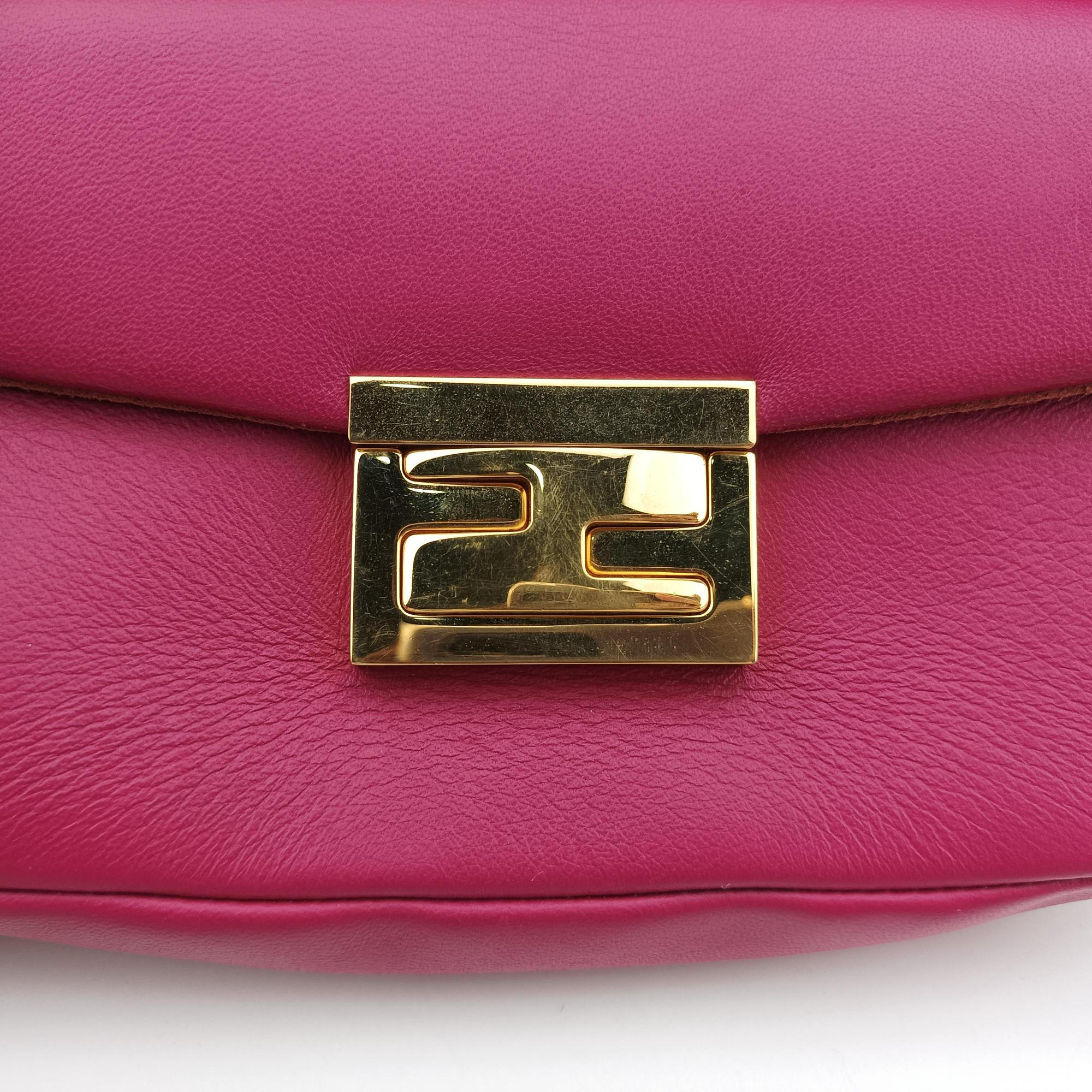 Secondhand Fendi Mini Be Baguette Rose Leather 8M0315 shoulderbag | stylenewstar