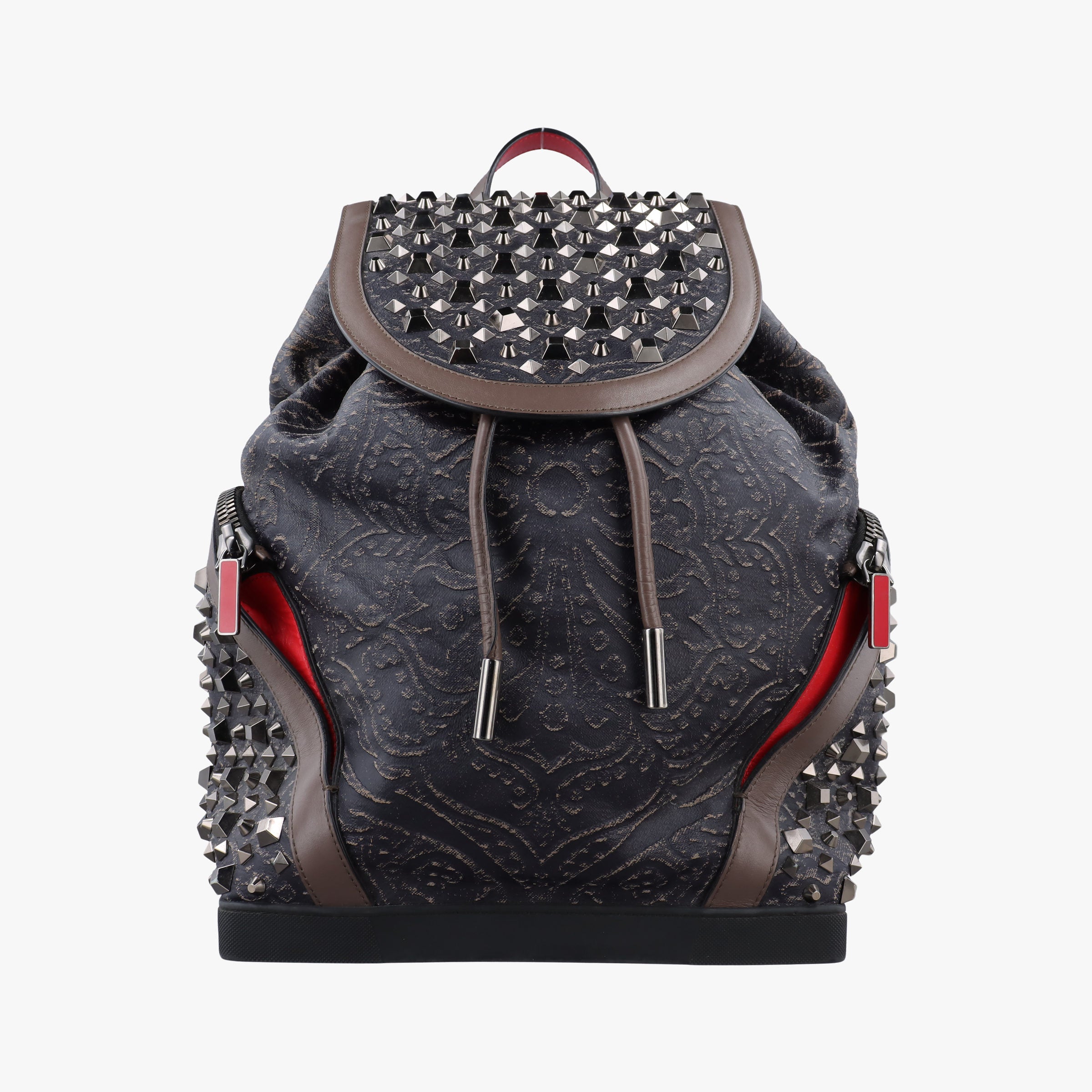 Pre-owned Christian Louboutin Explorafunk Black x Red leather  backpack/rucksack | stylenewstar